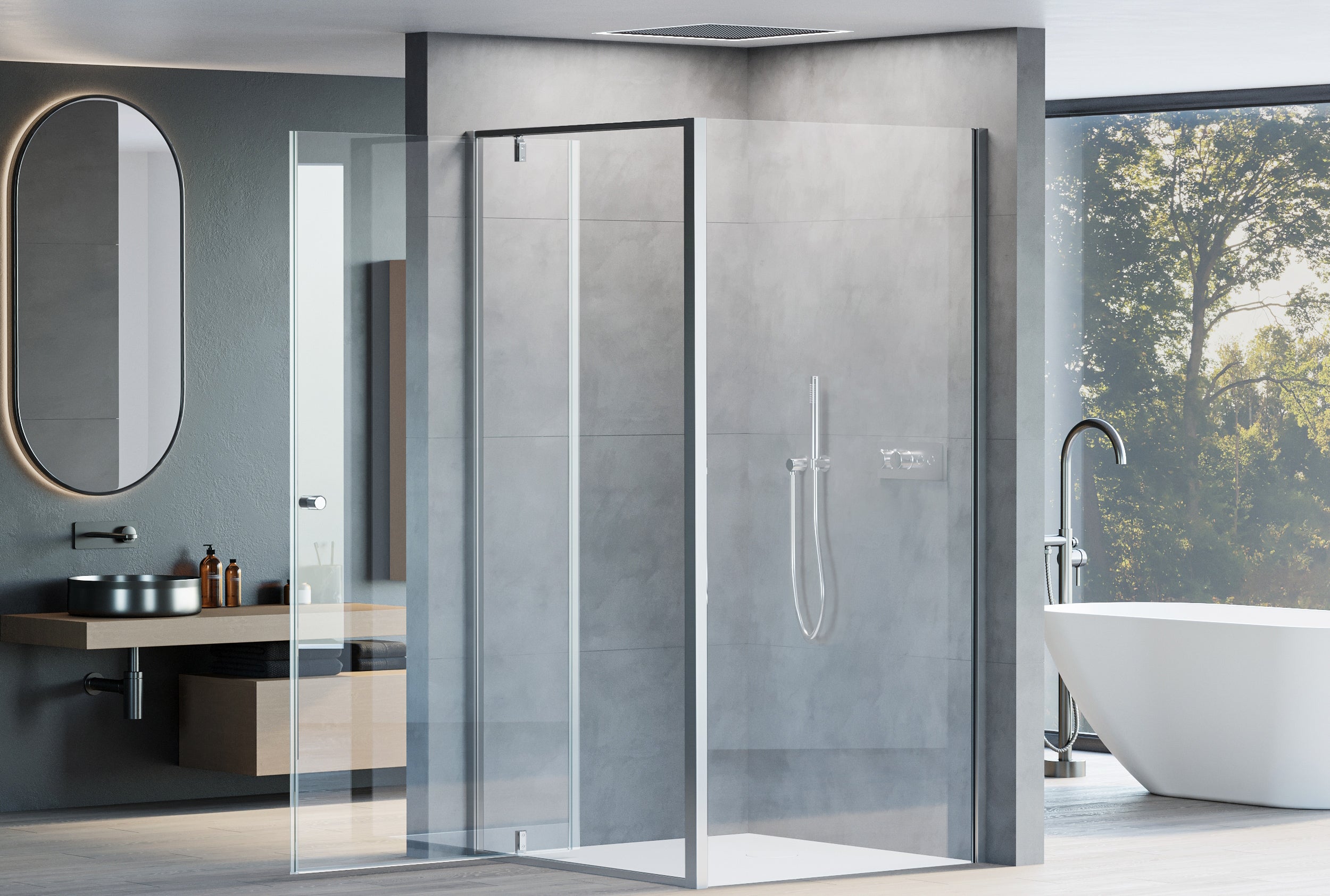 Cabine de canto com porta de abrir NT604 - FLEX