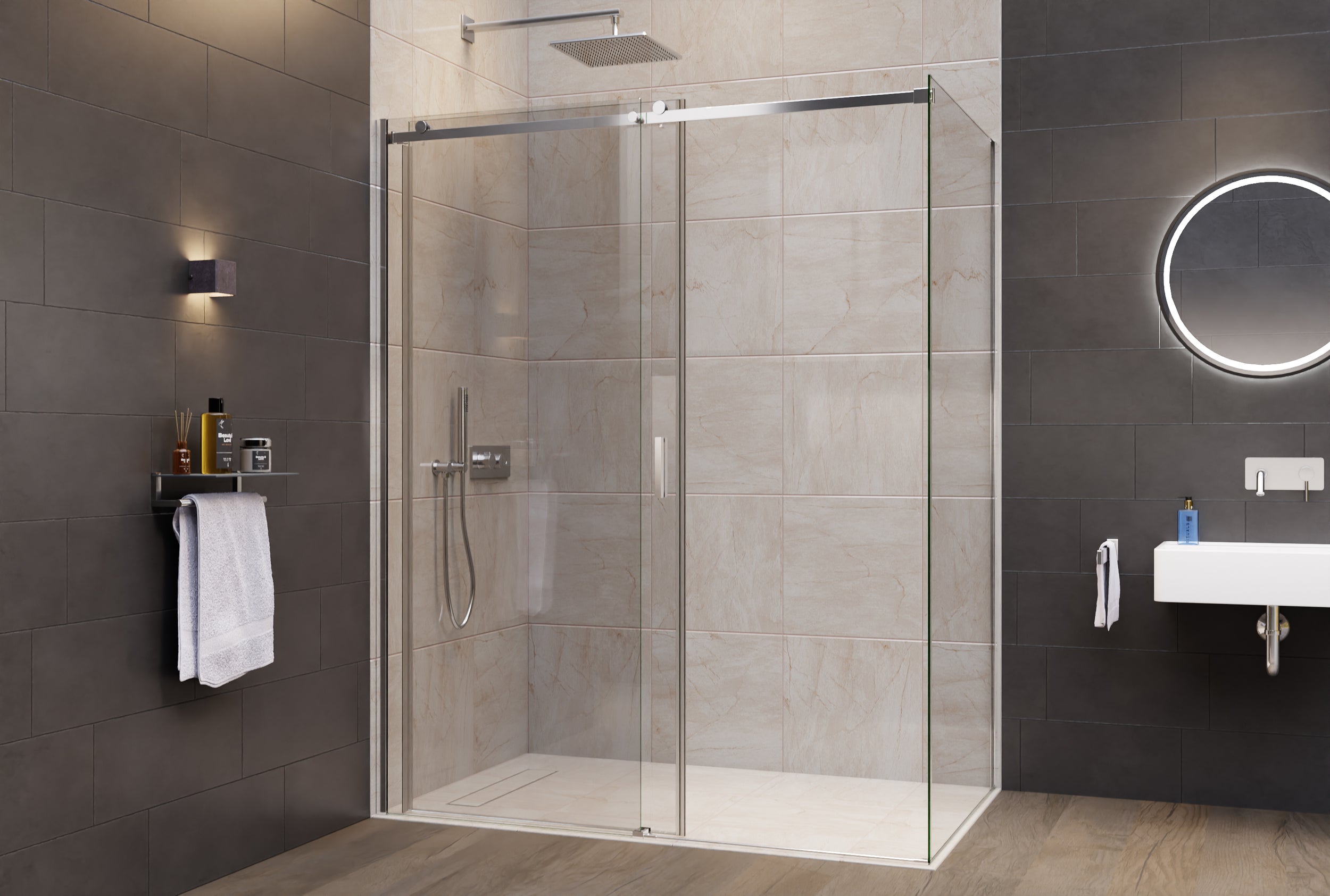 Chuveiro de canto com porta deslizante NT806 FLEX