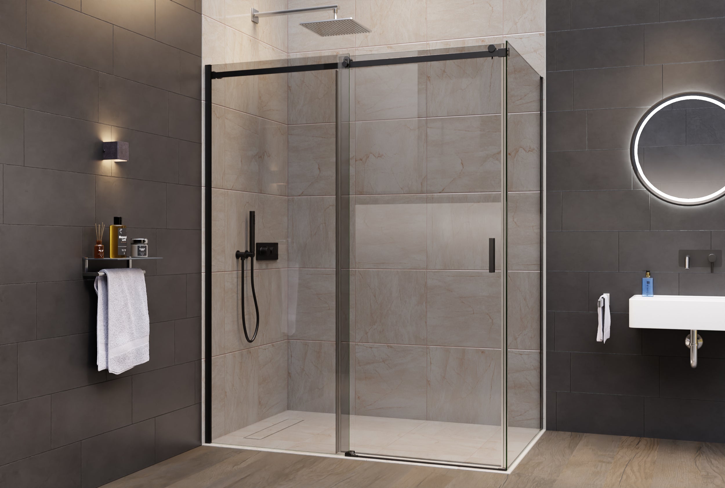 Chuveiro de canto com porta deslizante NT806 FLEX