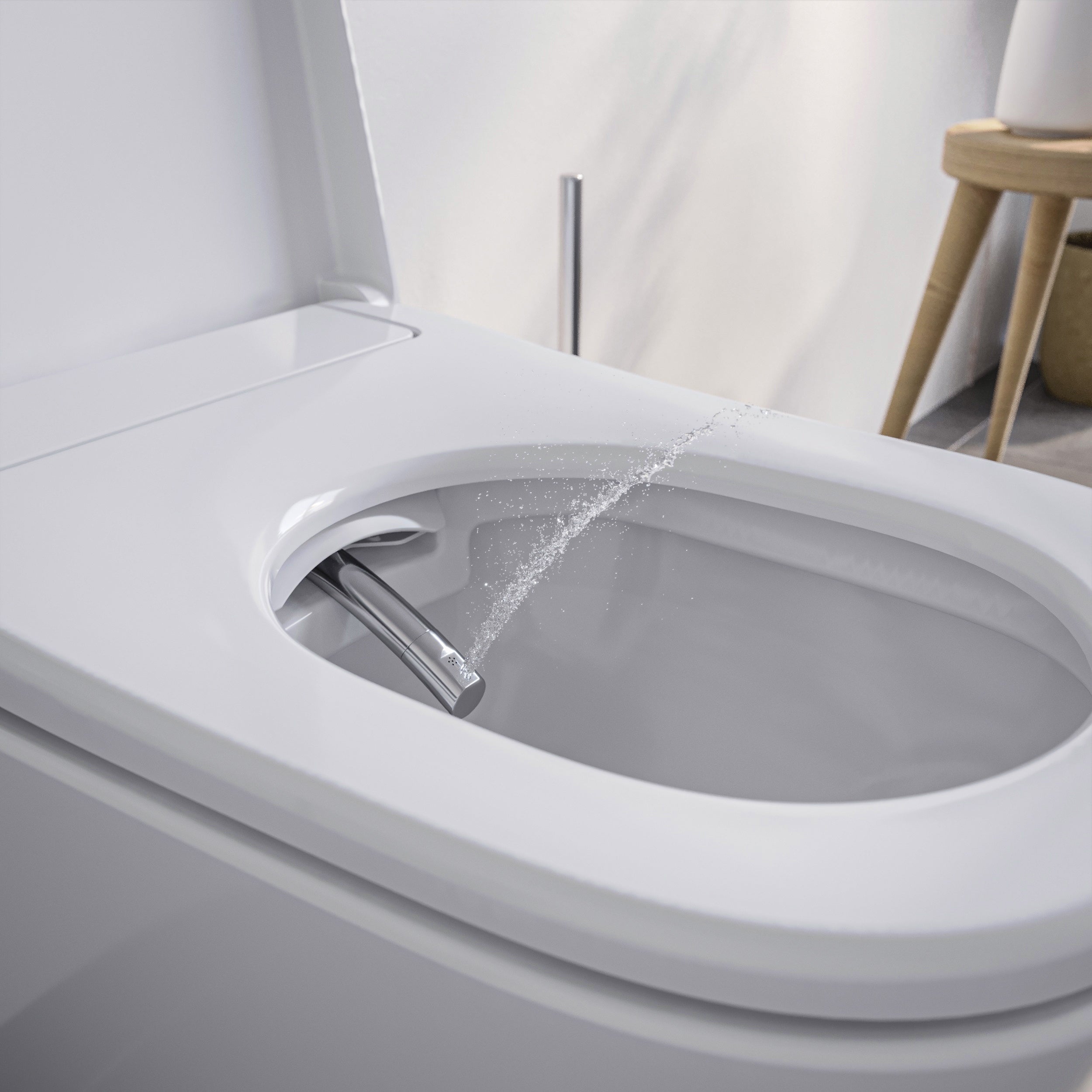 Conjunto completo de sanita com chuveiro higiénico Basic 1104 com elemento de parede Geberit Duofix