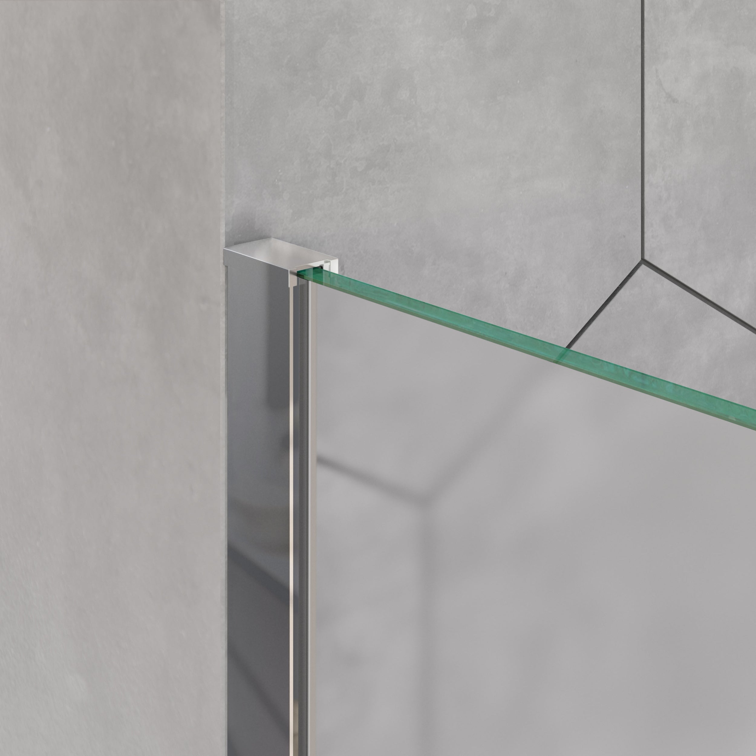 Divisória de duche EX101 - 10 mm NANO vidro genuíno - vidro acetinado - largura selecionável 