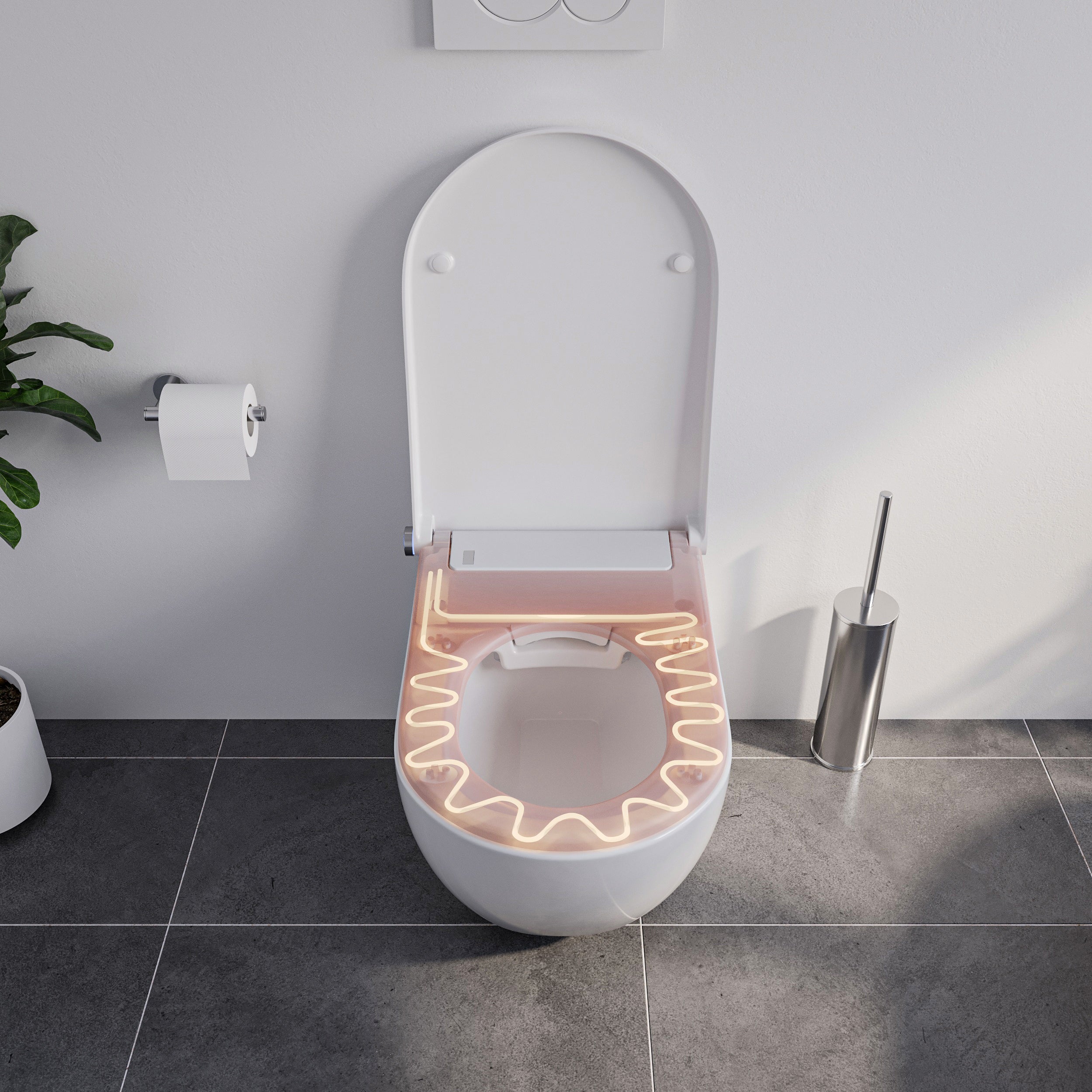 Conjunto completo de sanita com chuveiro higiénico PREMIUM 1102 com elemento de instalação Geberit Duofix