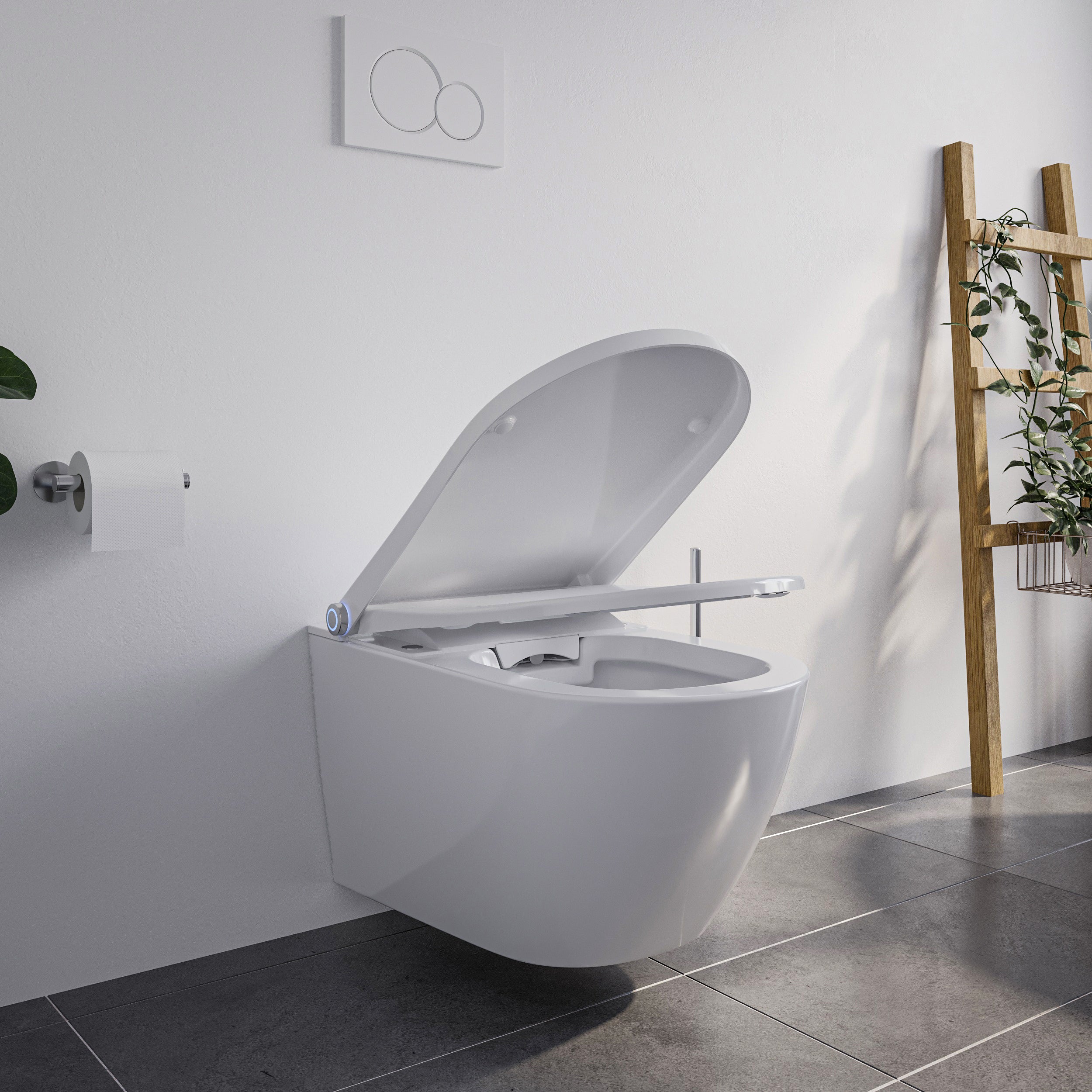 Conjunto completo de sanita com chuveiro higiénico PREMIUM 1102 com elemento de instalação Geberit Duofix