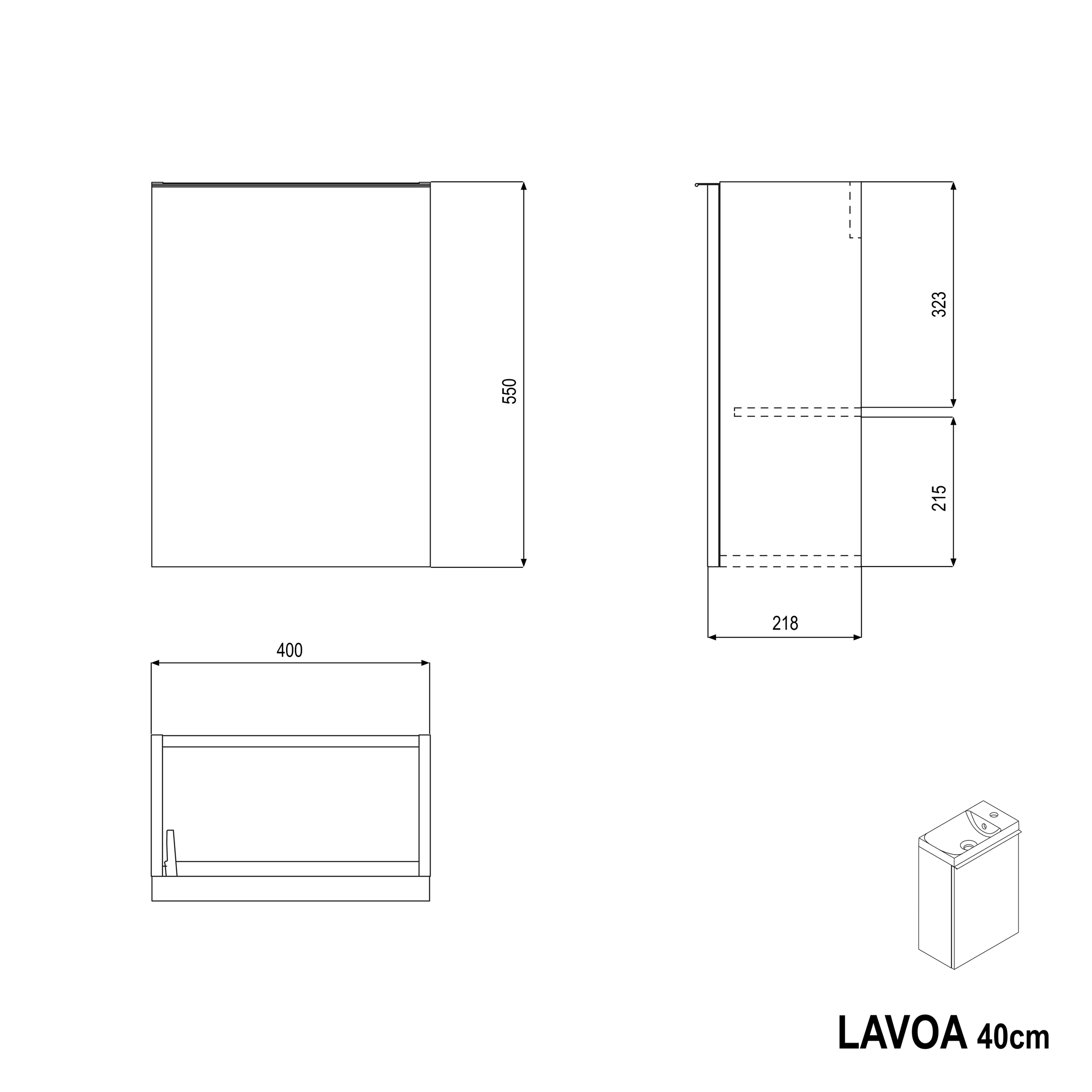 Armário de pia LAVOA 40 cm