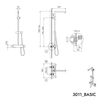 Coluna de duche de design Thermostat 3011 Basic