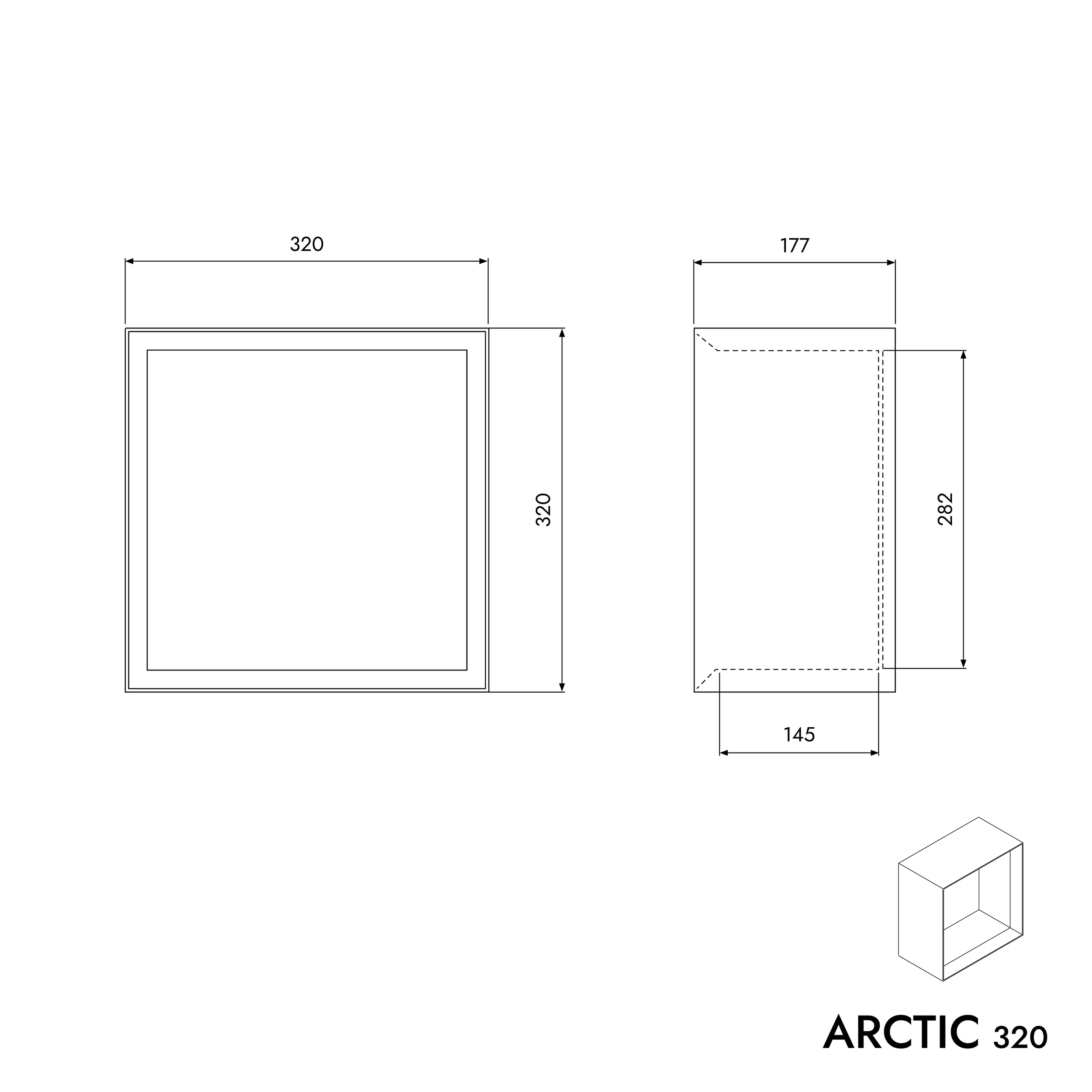 Prateleira de parede ARCTIC 320 - White Softtouch