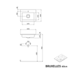 Armário de base LAVOA 60 cm com lavatório de mineral fundido BRUXELLES - cor selecionável