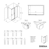 Porta de chuveiro deslizante e painel lateral DX806A FLEX