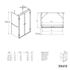 Divisória de duche em U EX412 incl. base de duche Base de duche