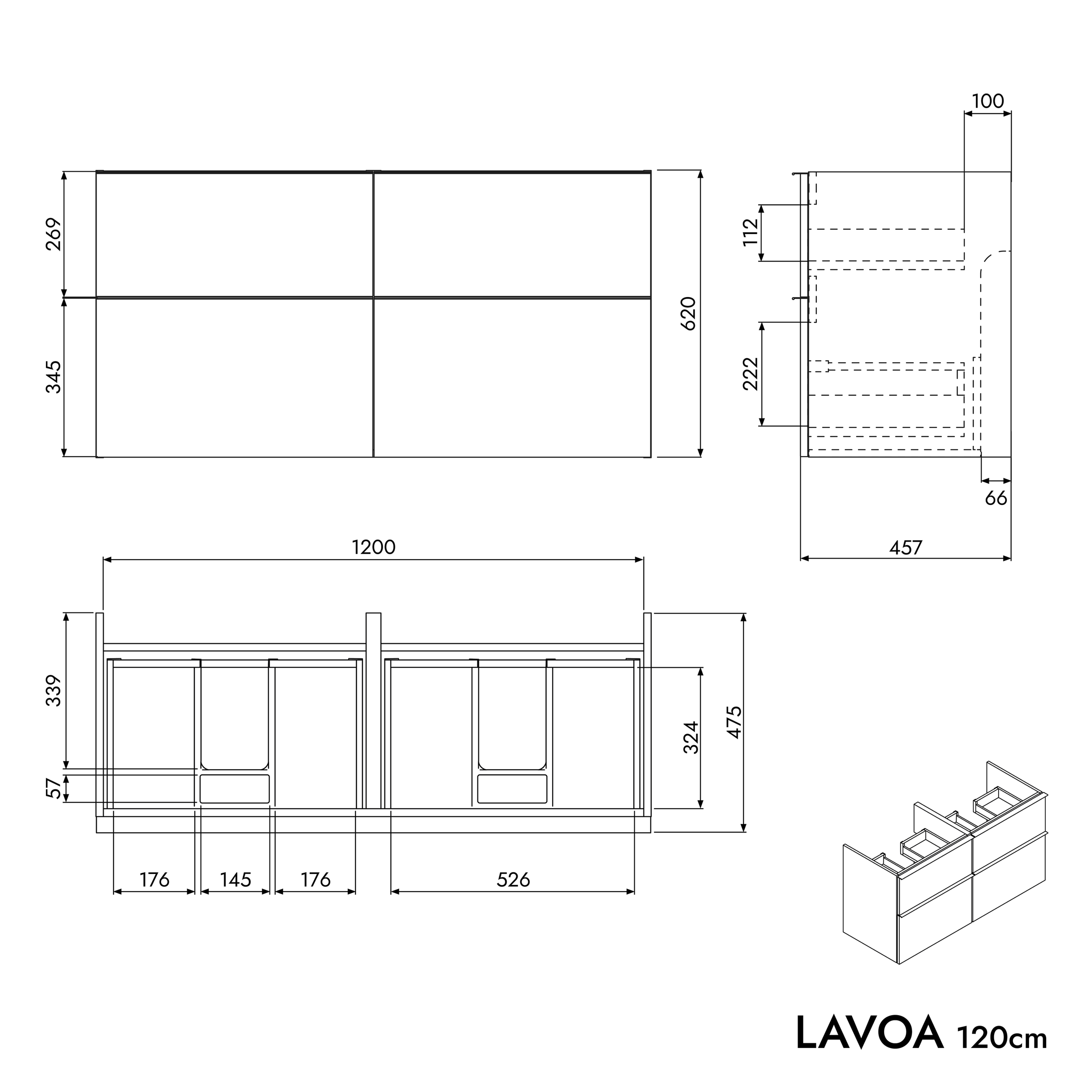 Armário de base LAVOA 120 cm
