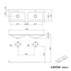 Armário de base LAVOA 140 cm com lavatório de mineral fundido CREAM - cor selecionável