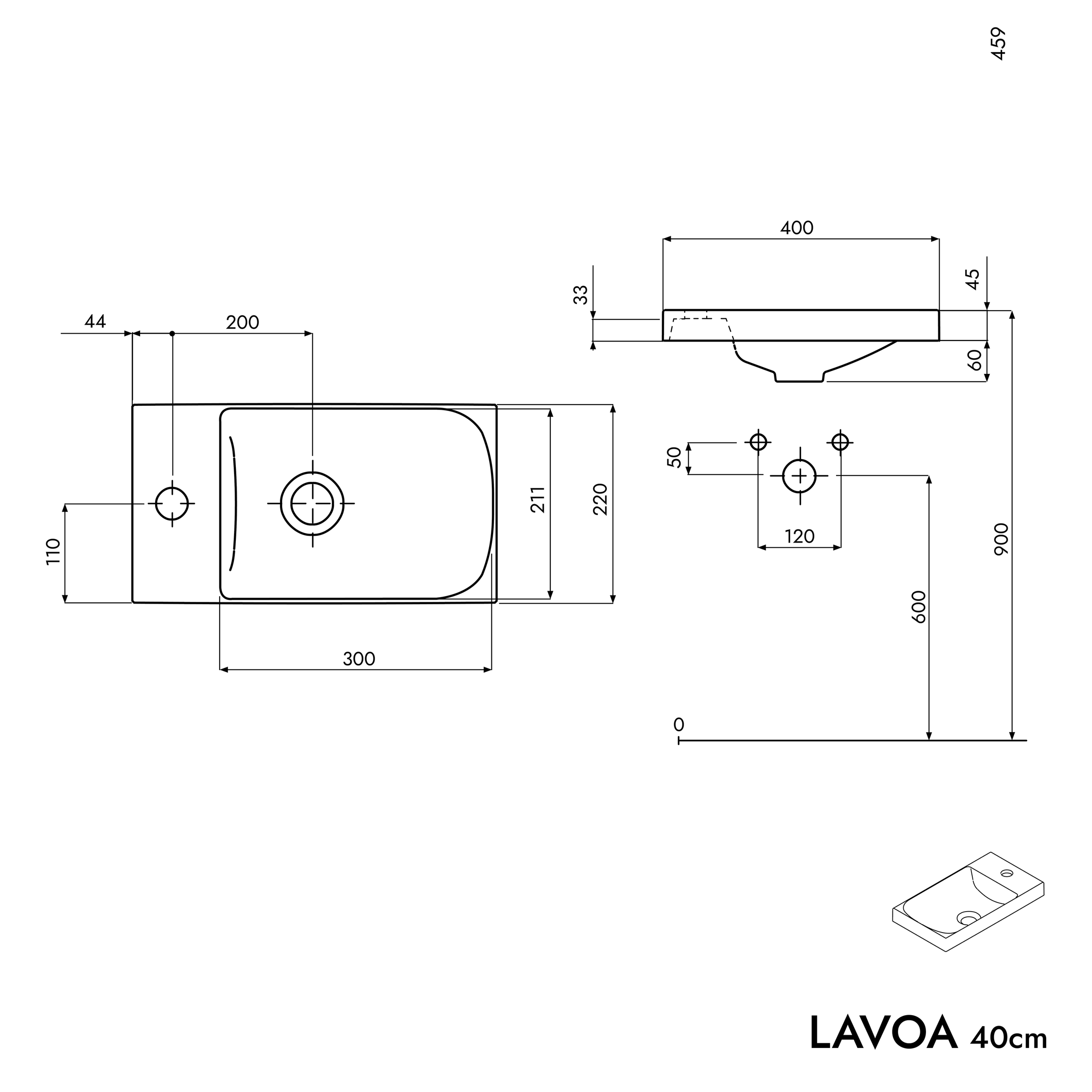 Armário de pia LAVOA 40 cm