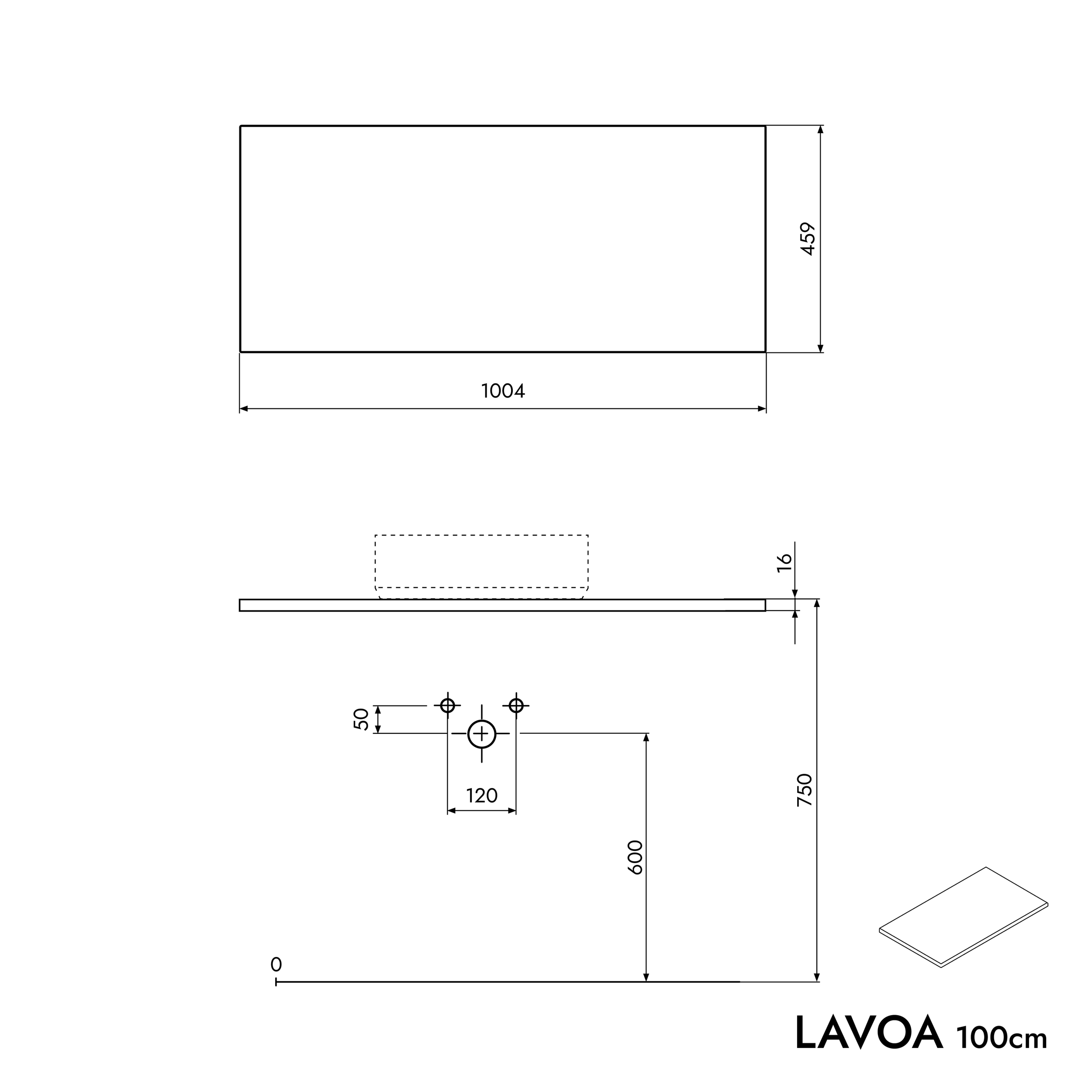 Móvel de casa de banho LAVOA 100 cm