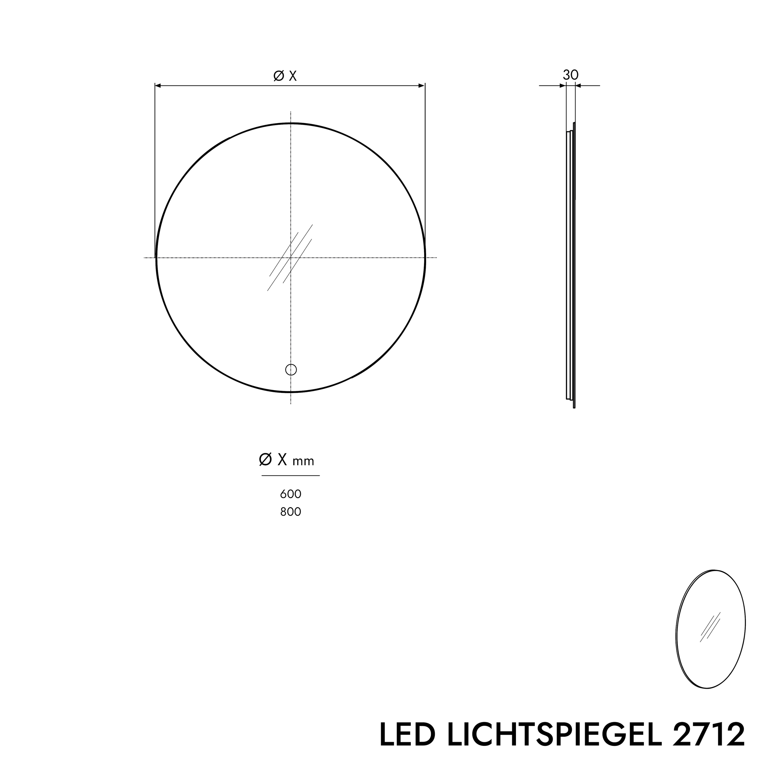 Espelho de luz LED 2712 - 2.0