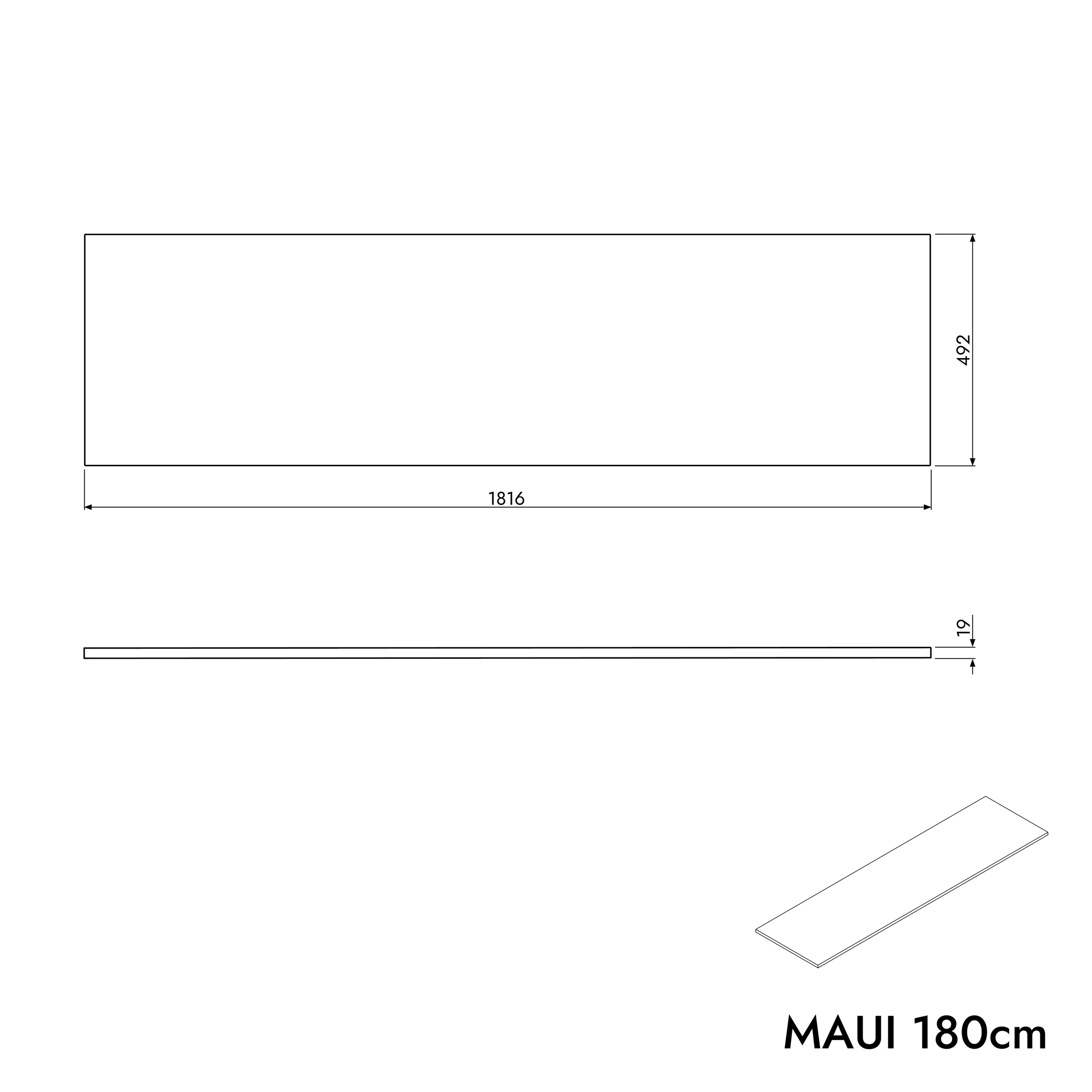 Armário de pia MAUI 180 cm