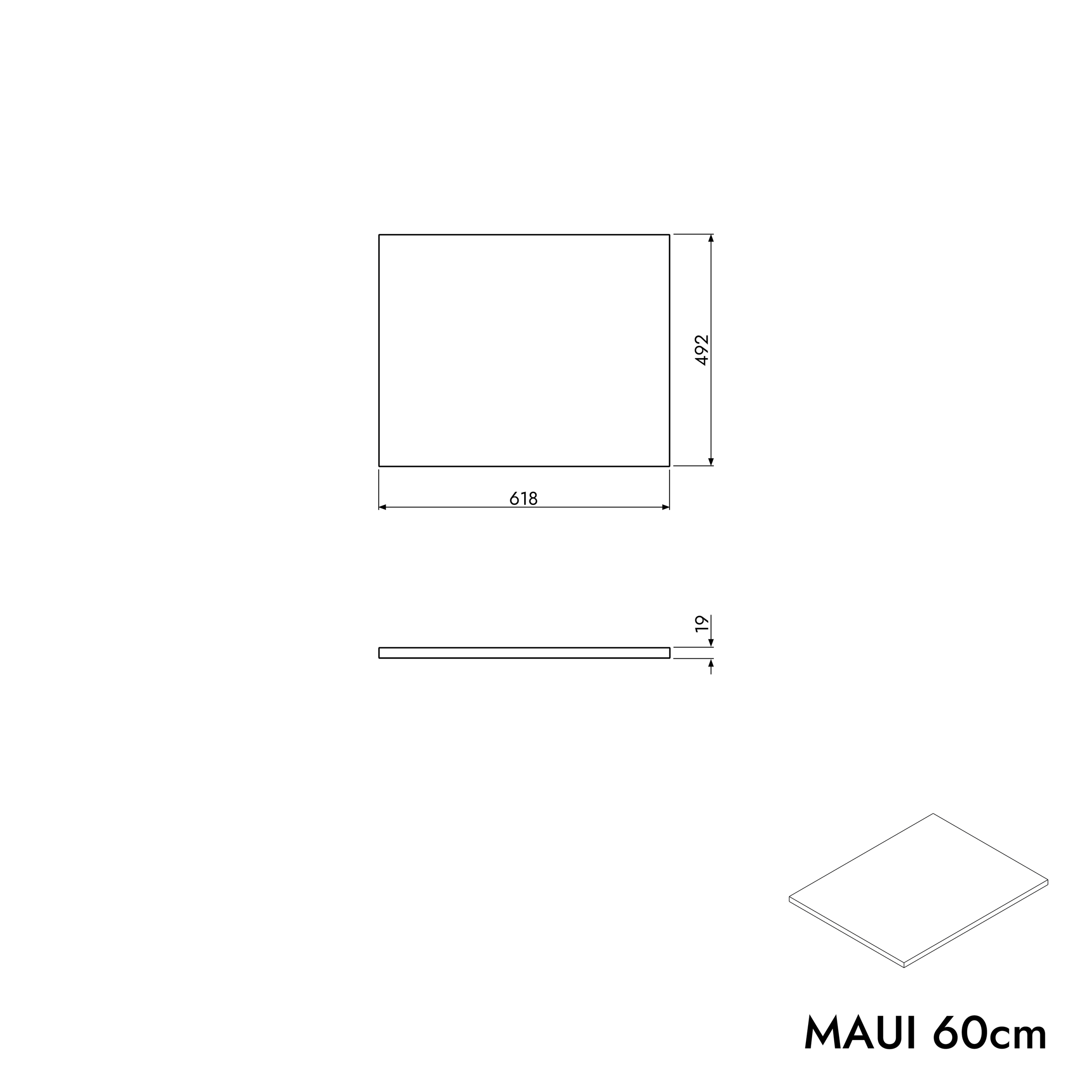 Armário inferior para lavatório MAUI 60 cm
