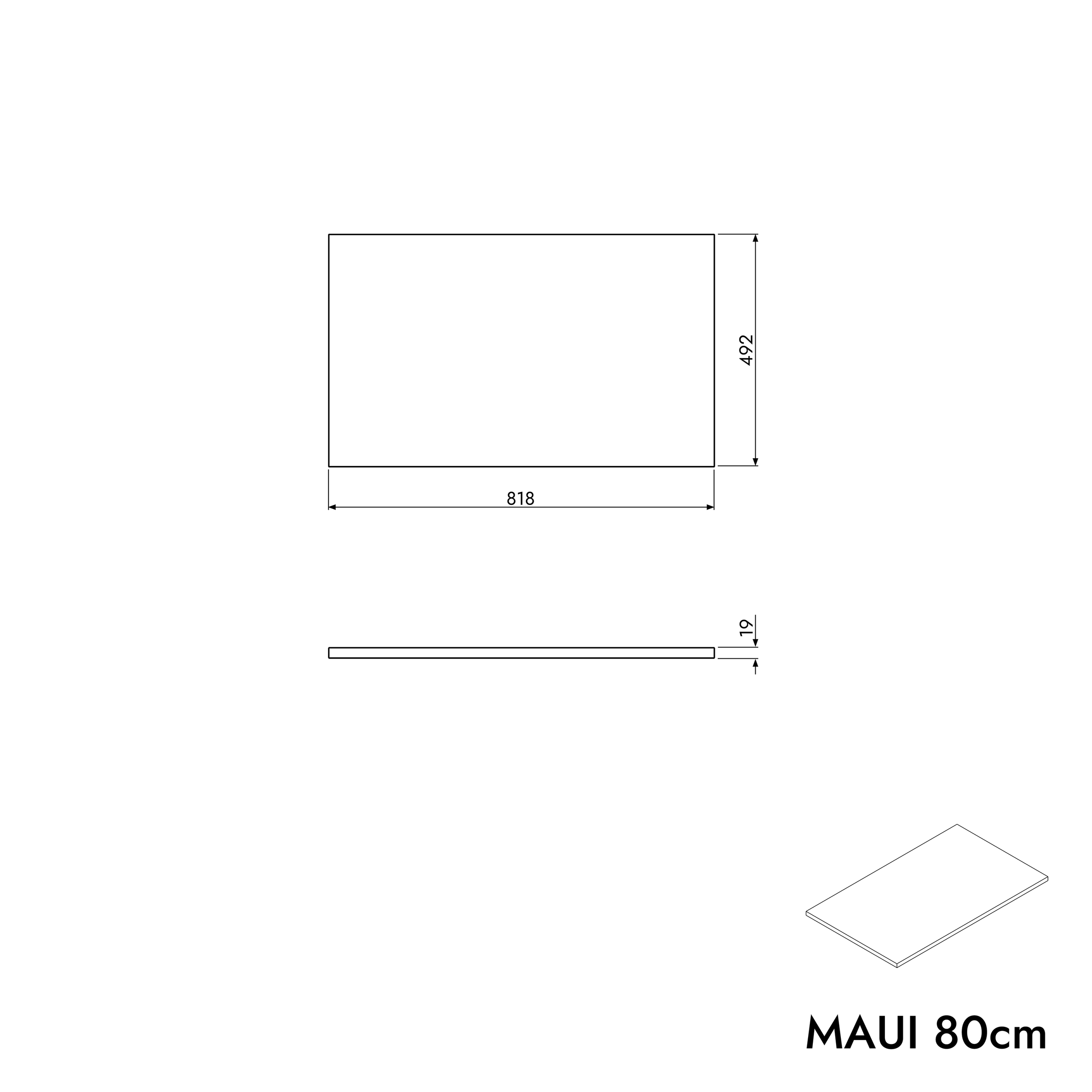 Armário de banheiro MAUI 80 cm