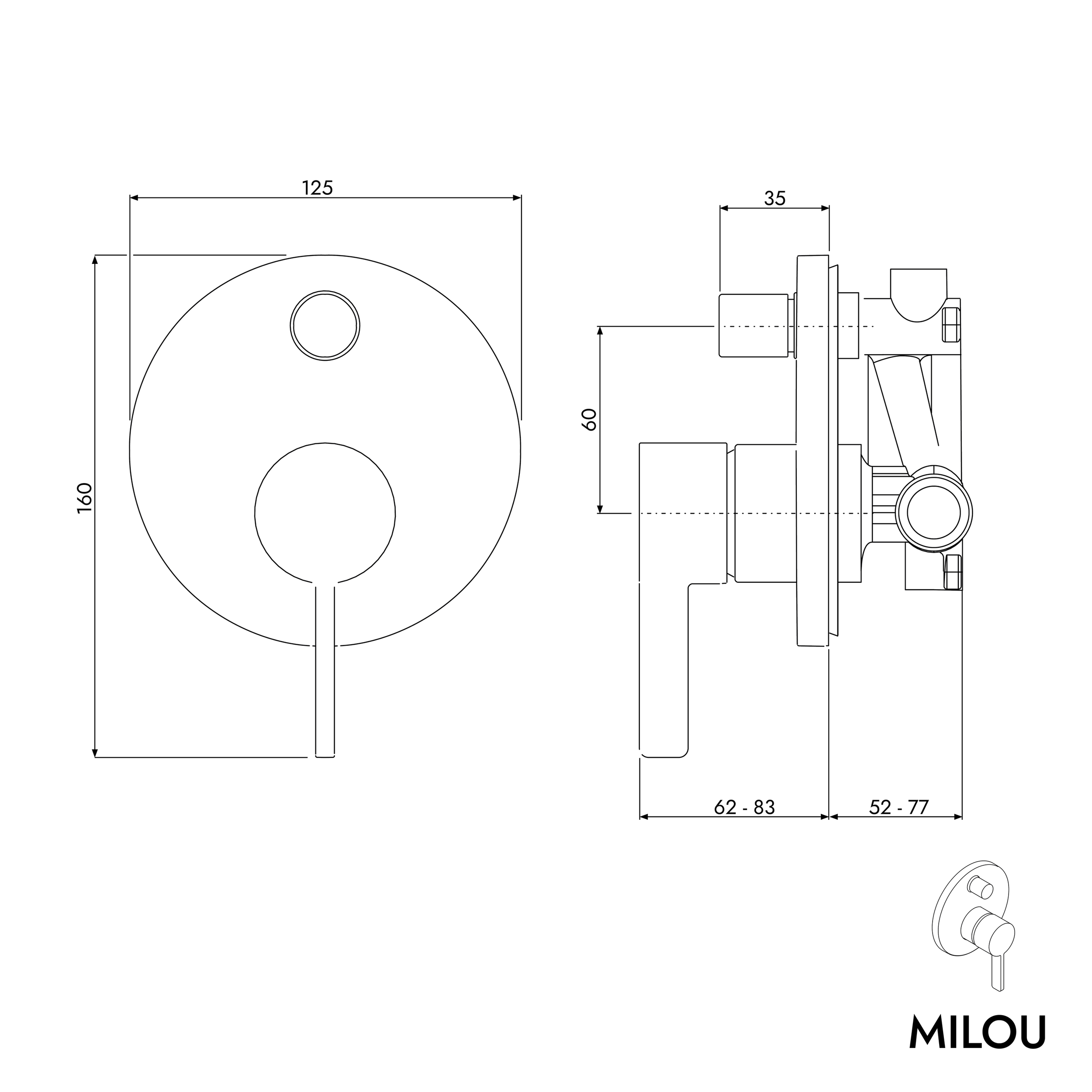Torneira embutida MILOU