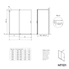 Divisória de duche Walk-In NT101 Porta deslizante Preto mate - Nano vidro cinzento 8mm - largura seleccionável