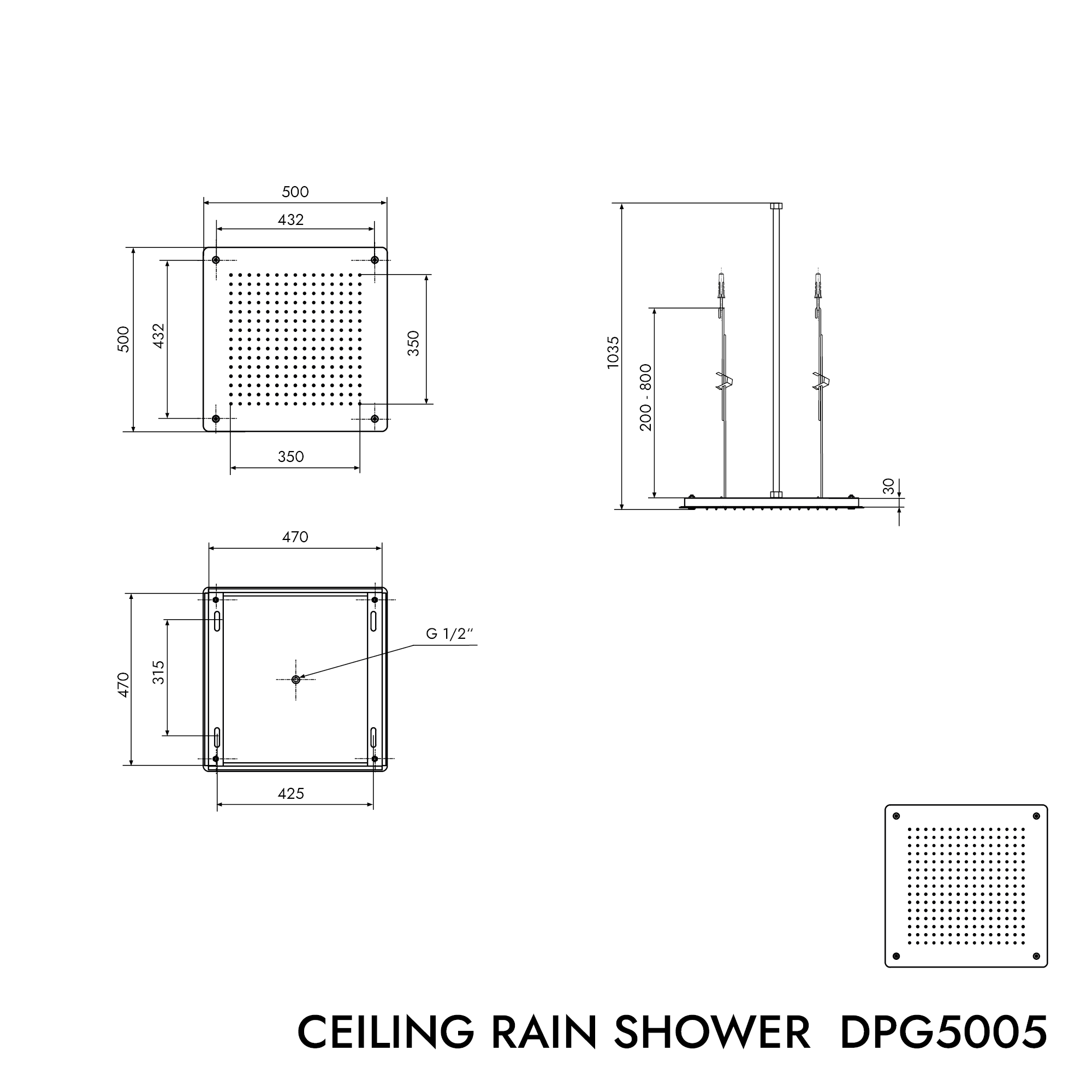 Chuveiro quadrado DPG5005