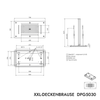 Chuveiro de teto XXL em aço inoxidável DPG5030
