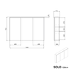 Armário espelho SOLO com iluminação LED - 120 cm - 3 portas - cor selecionável