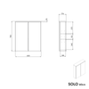 Armário espelho SOLO com iluminação LED - 60 cm - 2 portas
