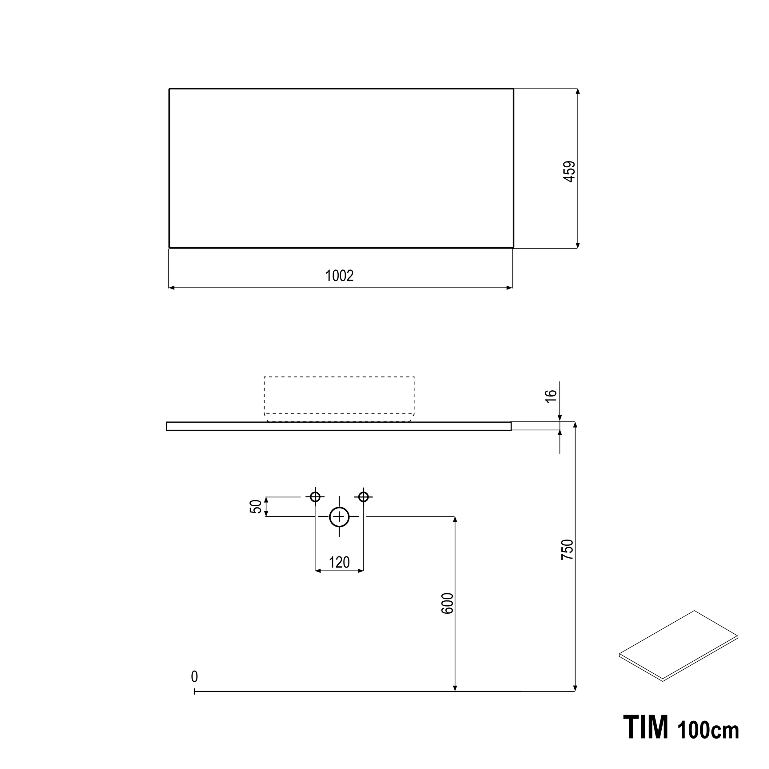 Móvel lavatório TIM 60 cm