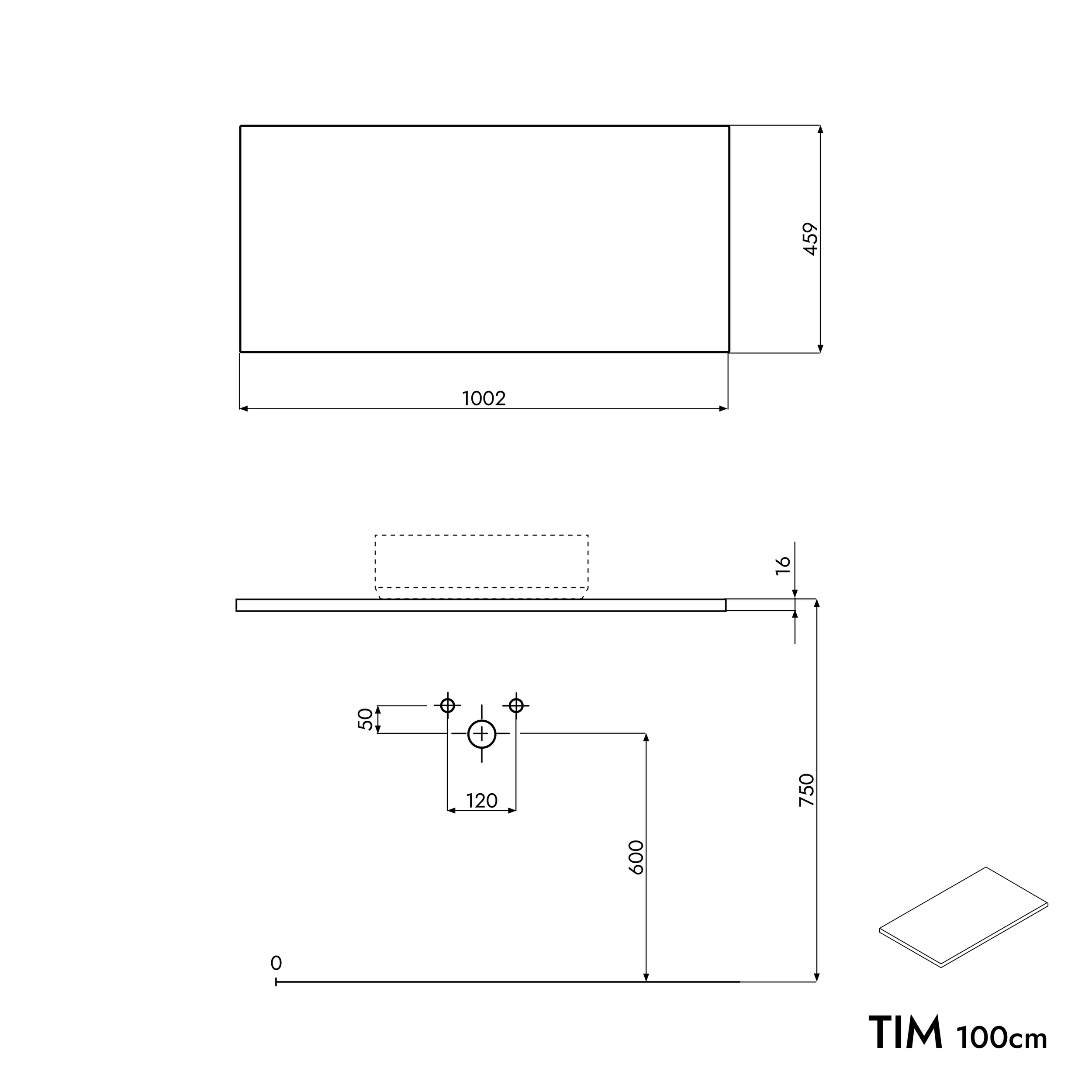 Móvel lavatório TIM 60 cm