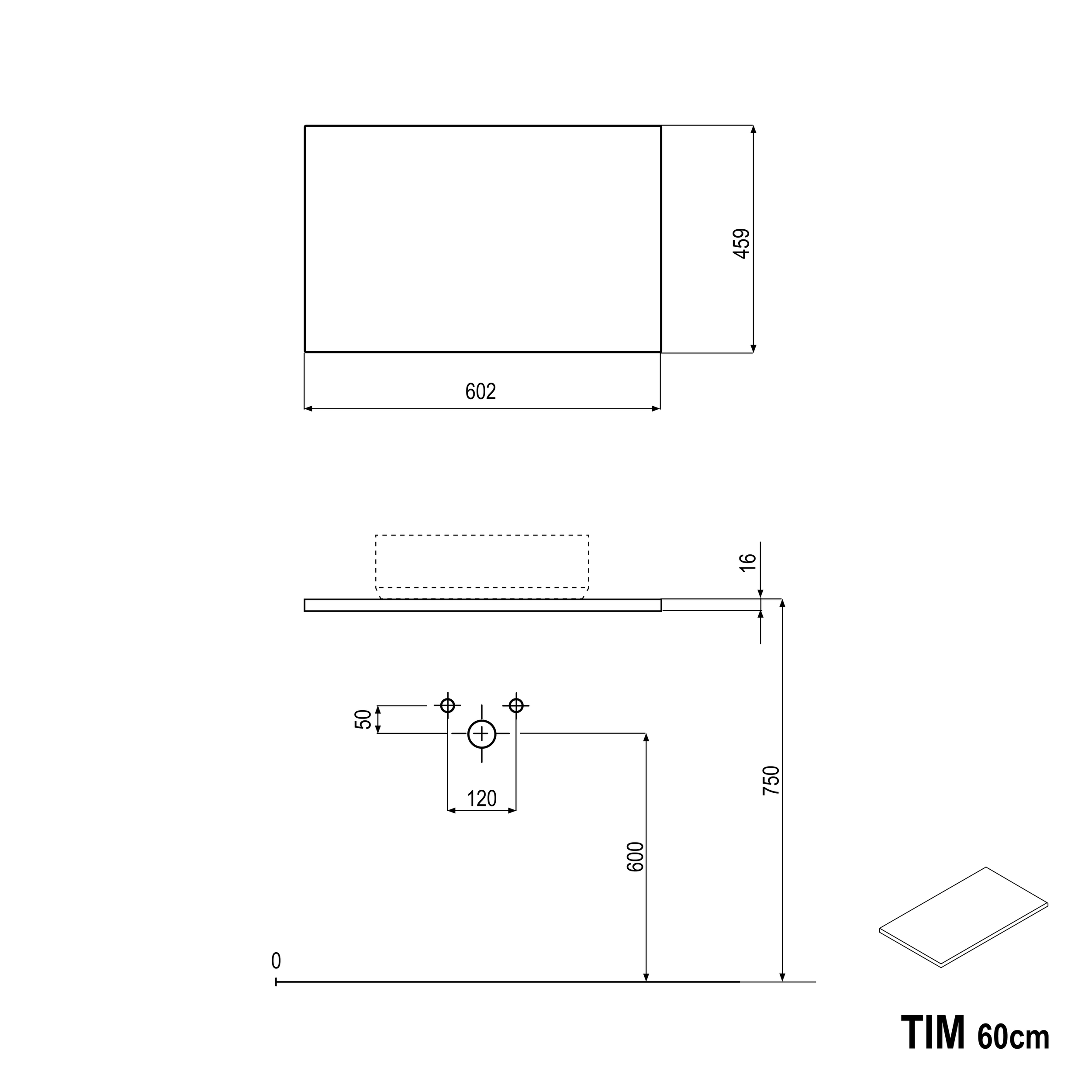 Móvel lavatório TIM 60 cm