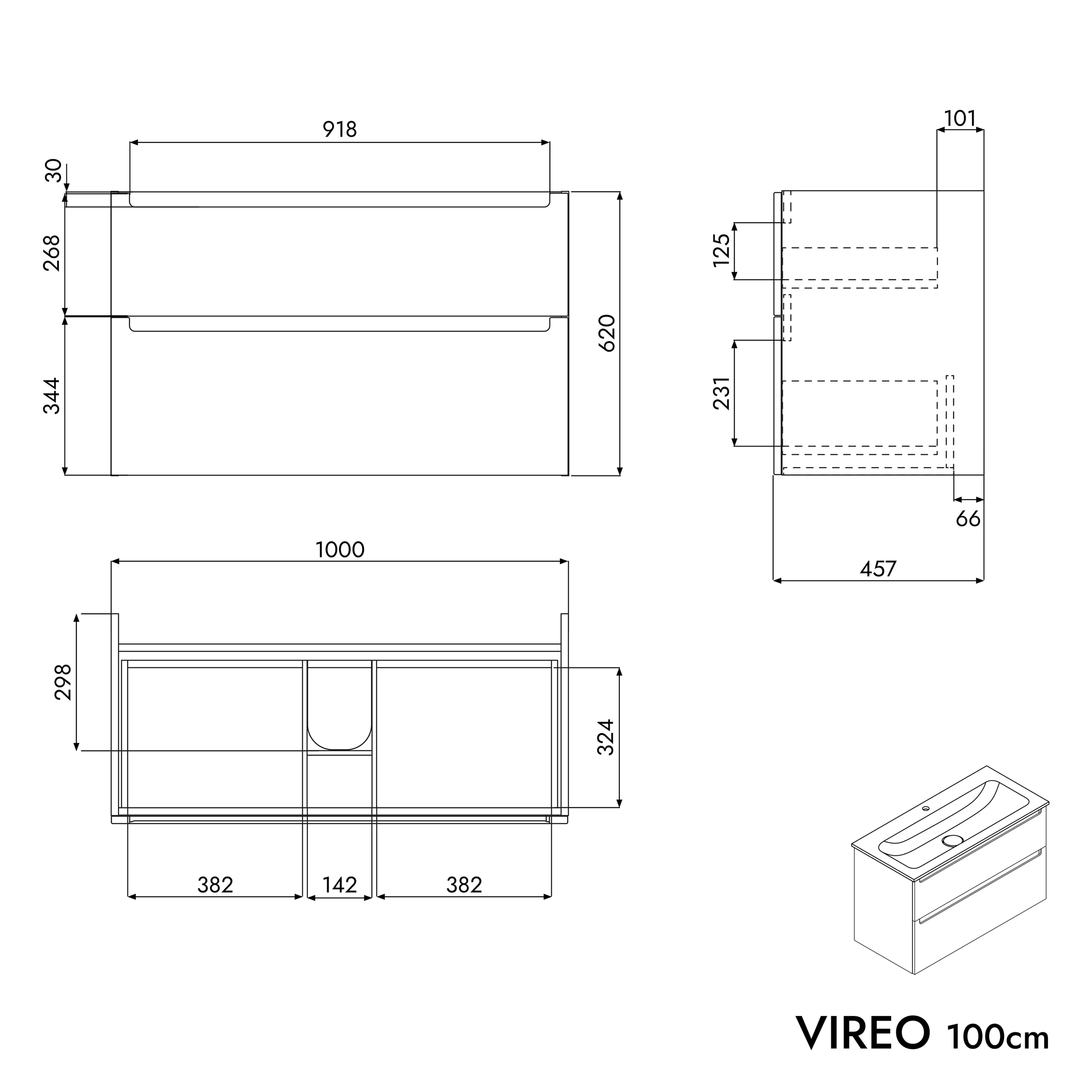 Armário de base VIREO 100 cm
