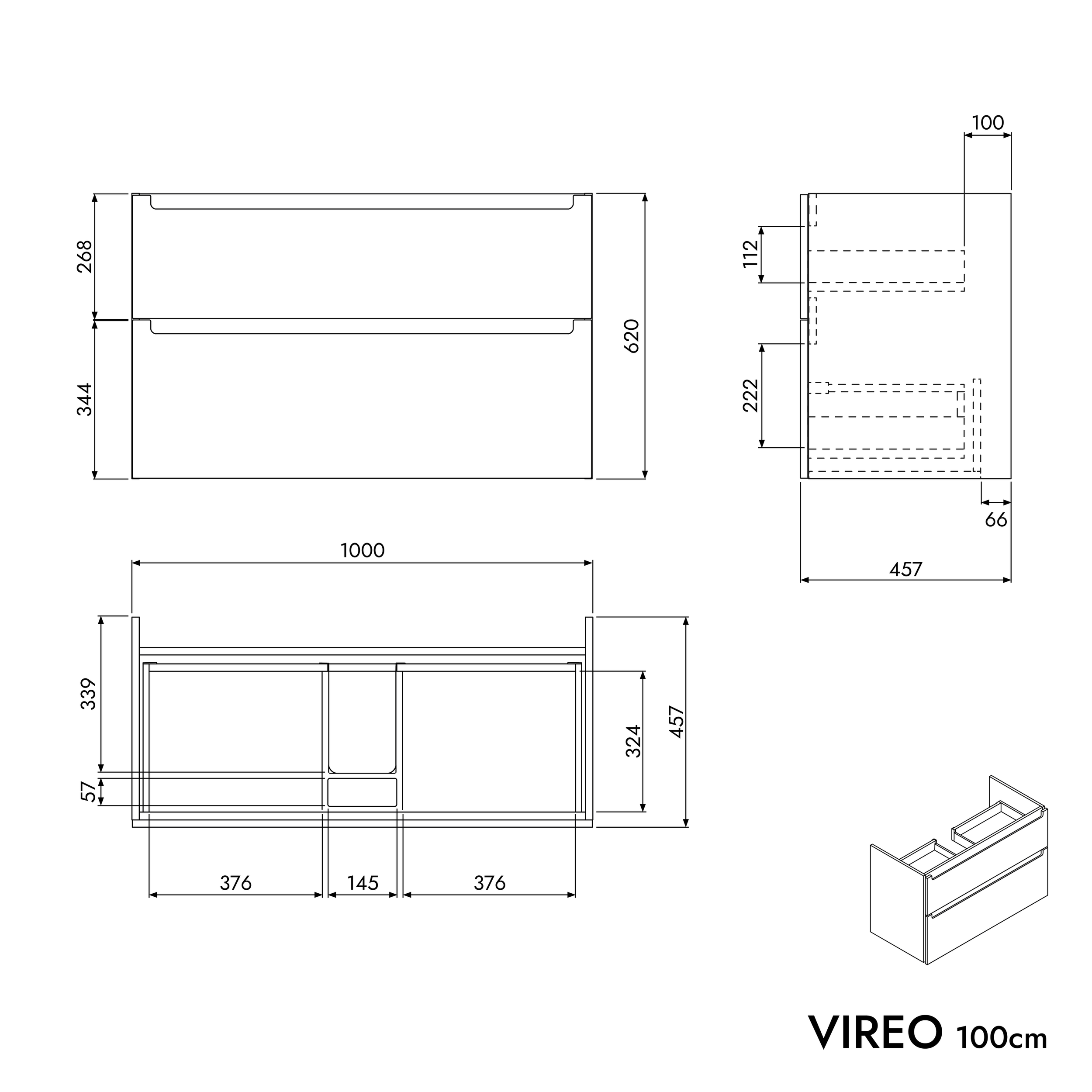 Armário de base VIREO 100 cm