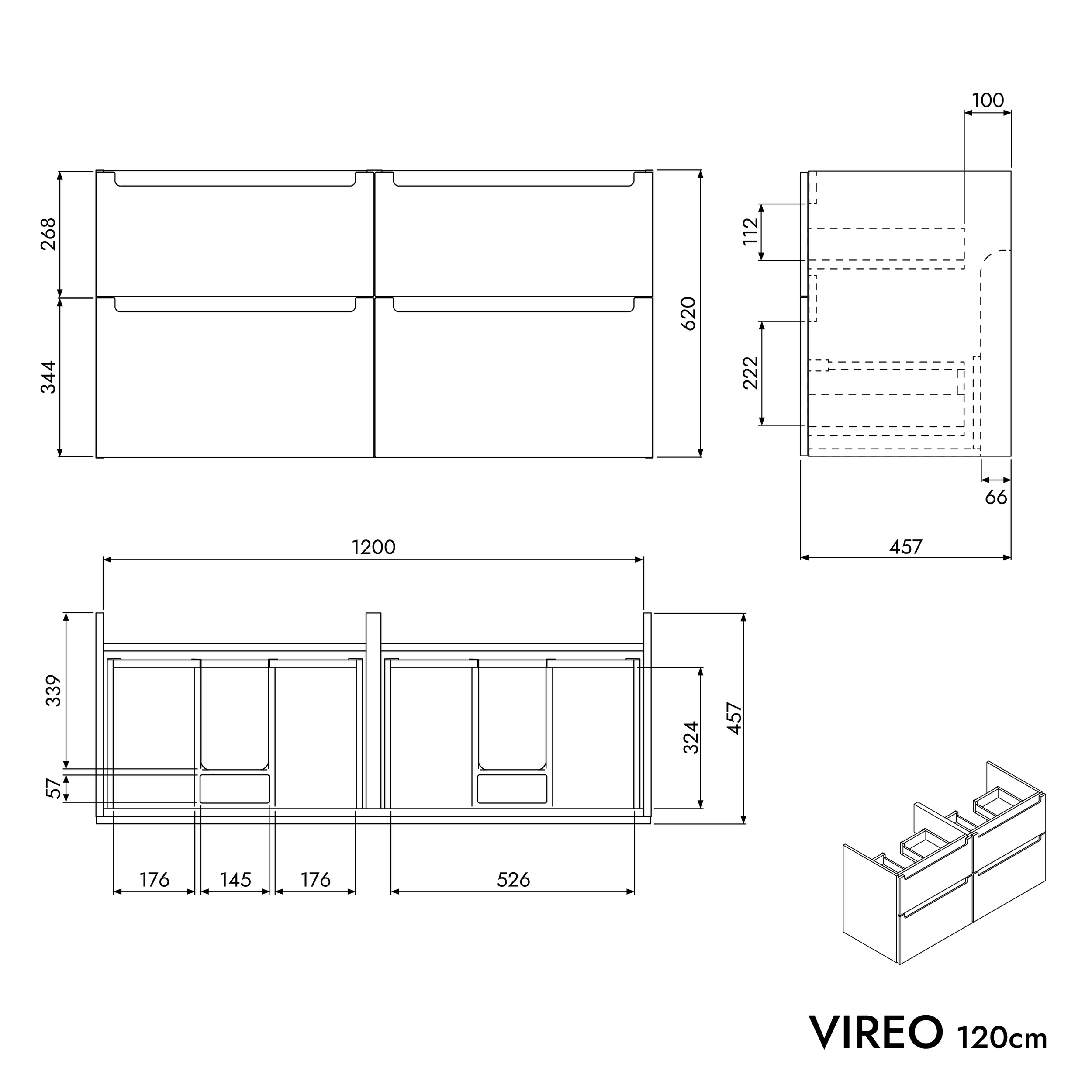 Armário de base VIREO 120 cm