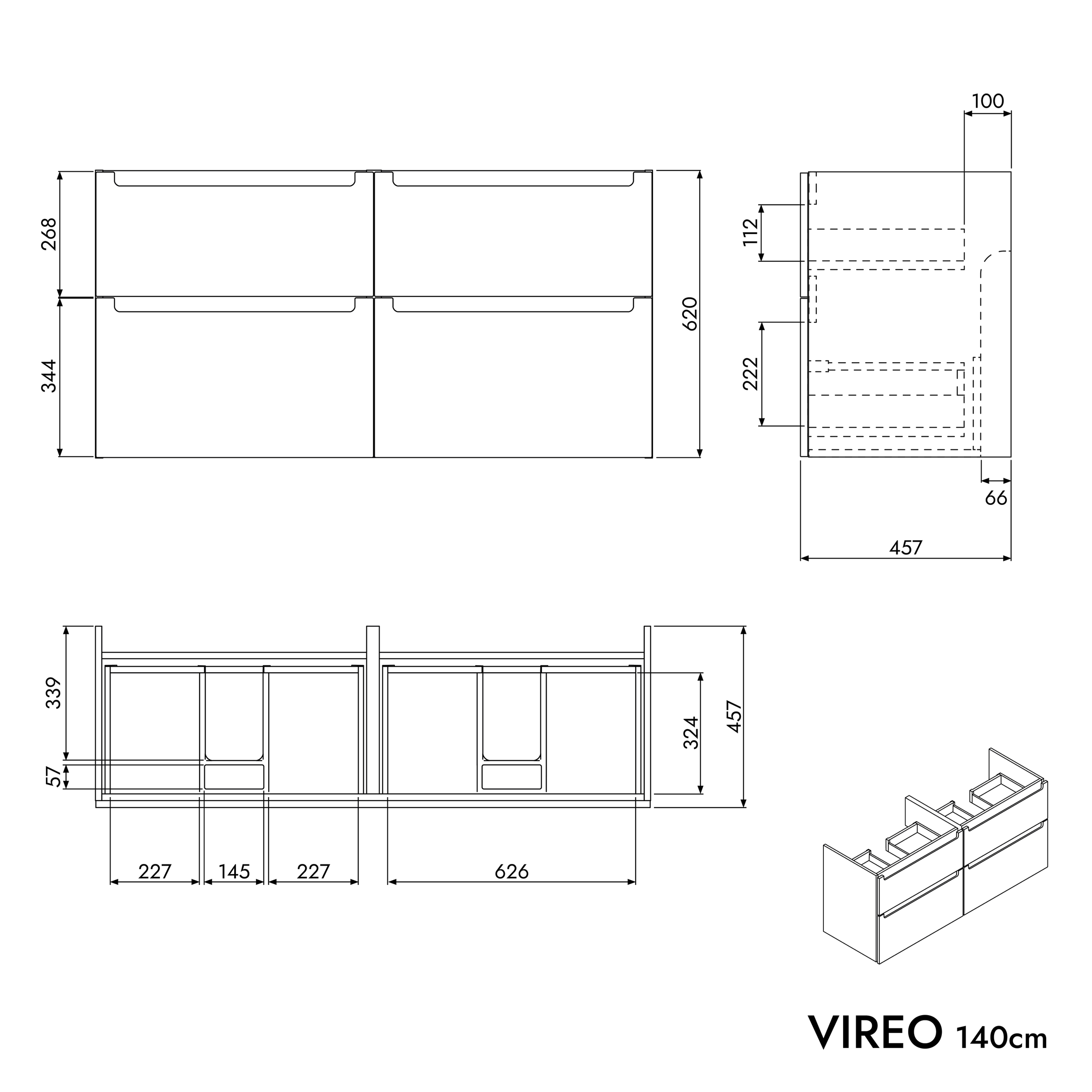 Unidade de vaidade VIREO 140 cm 