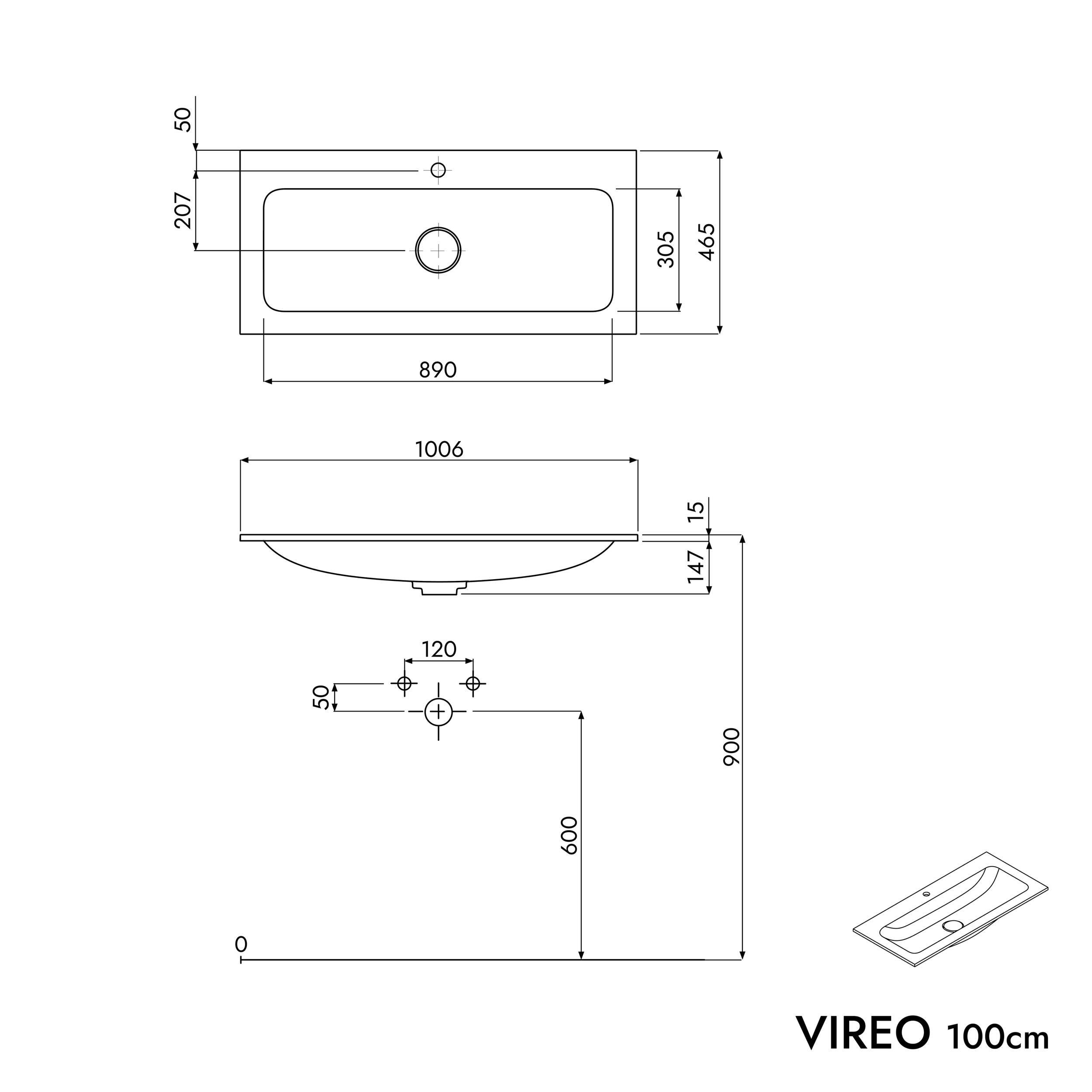 Armário de base VIREO 100 cm