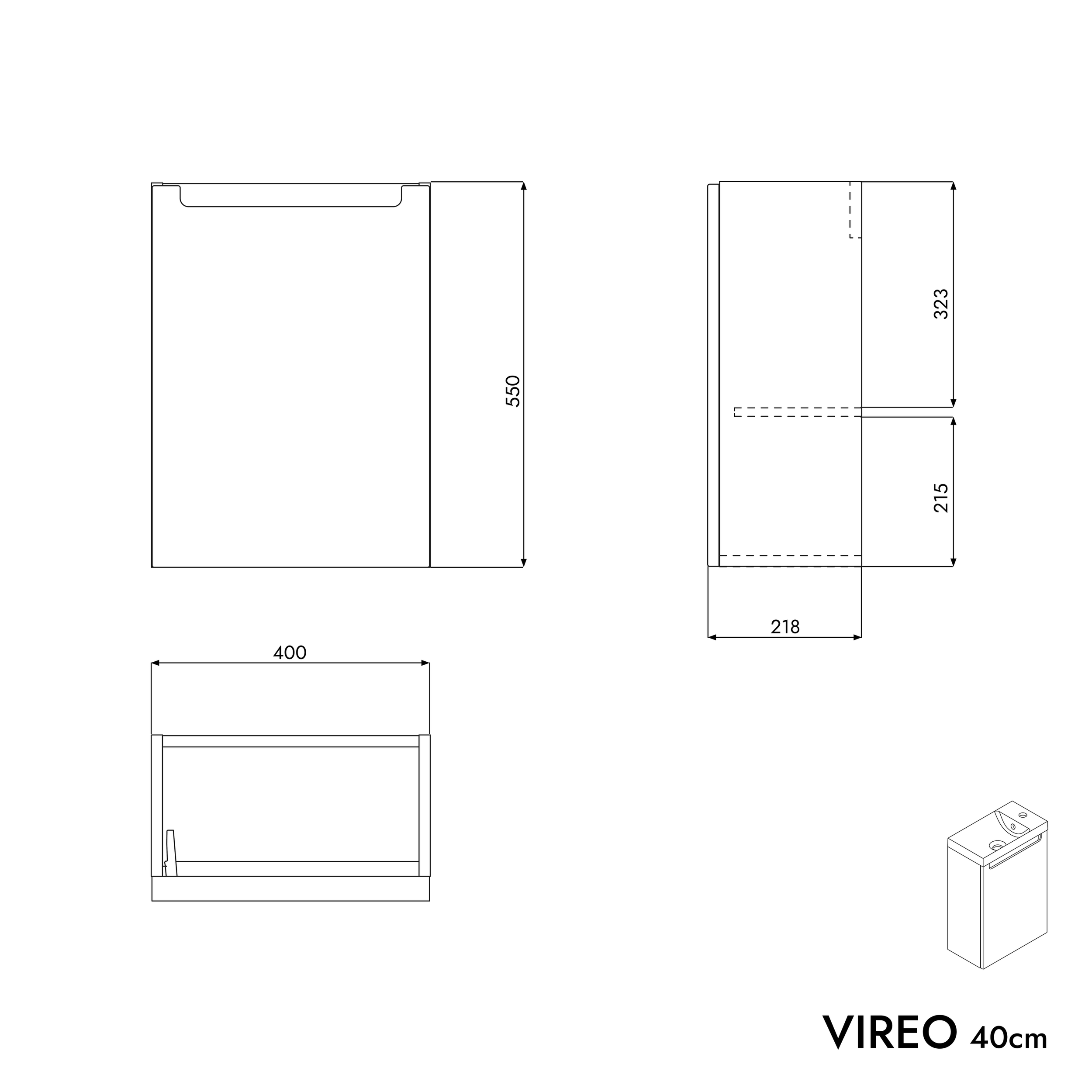 Móvel de apoio VIREO 40 cm