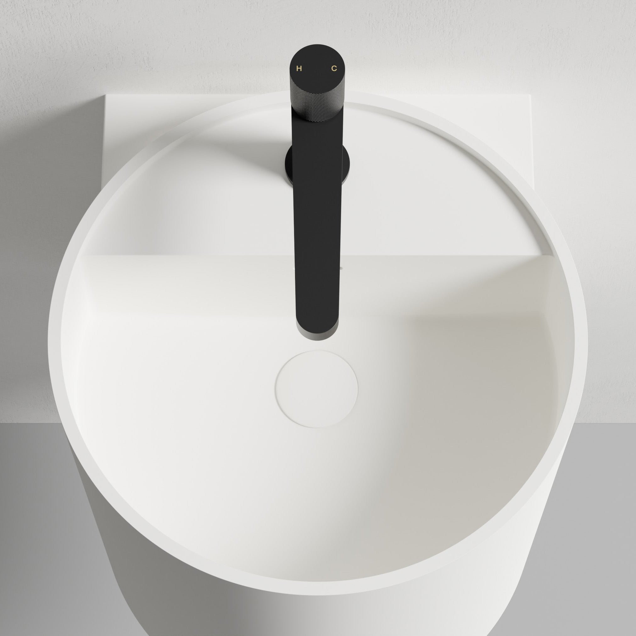 NT2440 lavatório de parede em fundição mineral
sem orifício para torneira - 40 x 42 x 45 cm