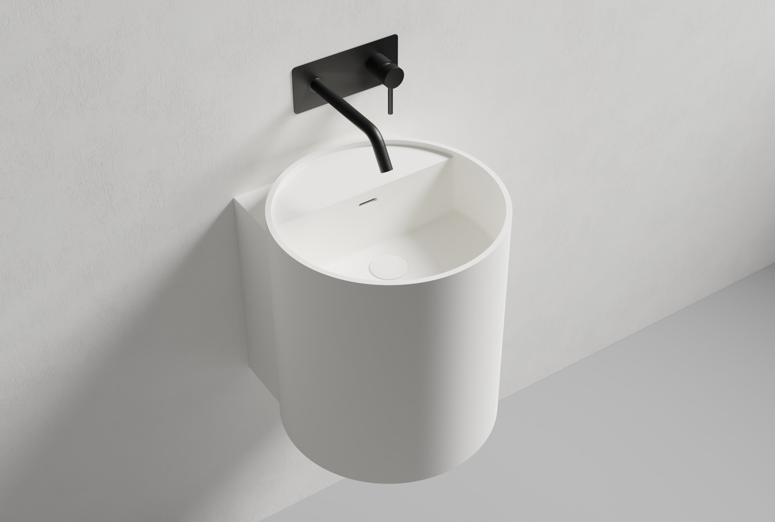 NT2440 lavatório de parede em fundição mineral
sem orifício para torneira - 40 x 42 x 45 cm
