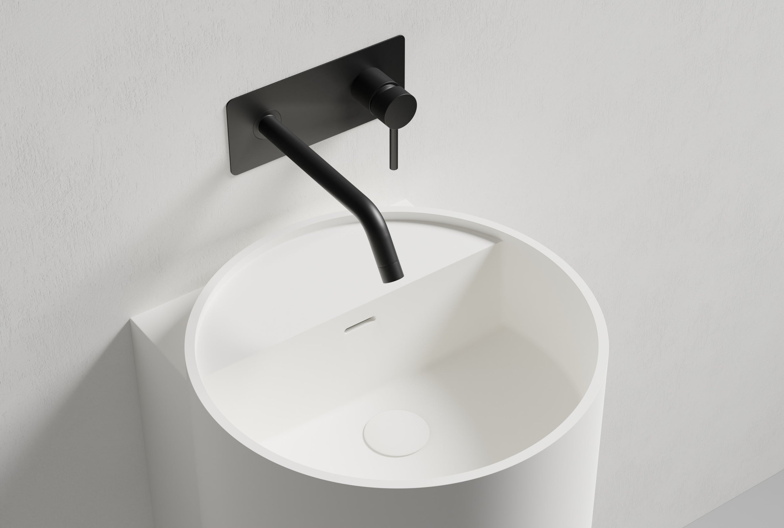 NT2440 lavatório de parede em fundição mineral
sem orifício para torneira - 40 x 42 x 45 cm