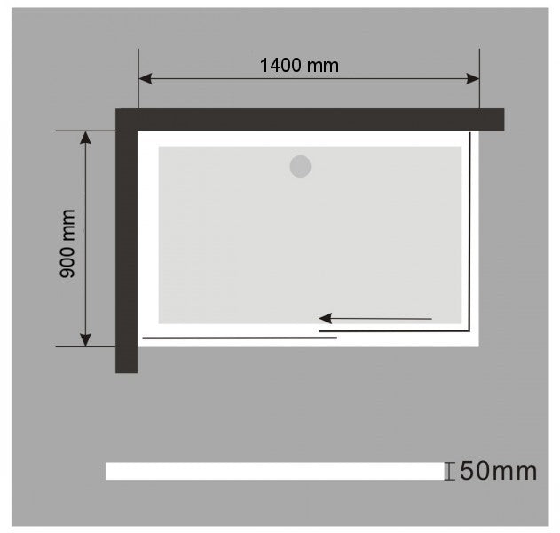 Base de duche base de duche retangular - 100x90cm - incl. conjunto de escoamento