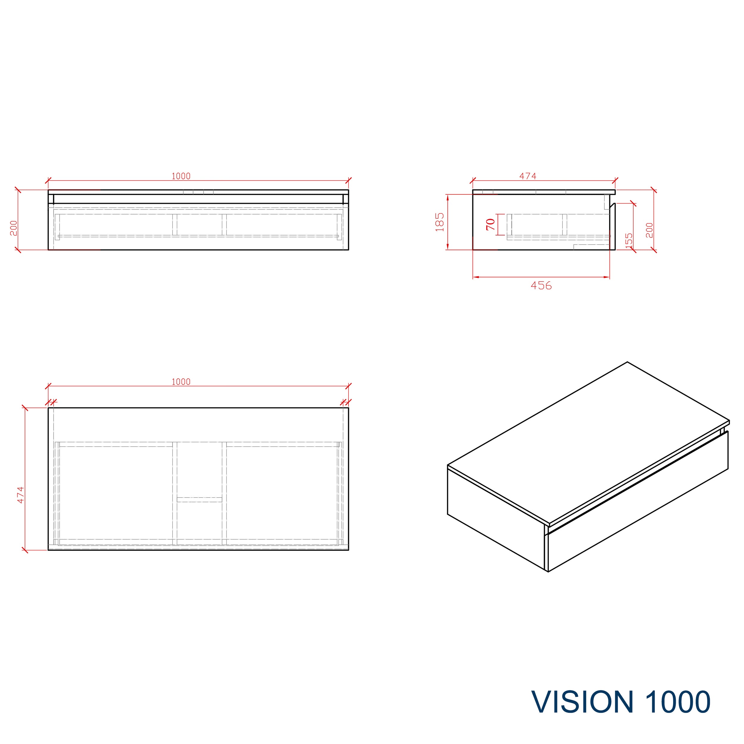 Mobiliário de casa de banho Vision 1000