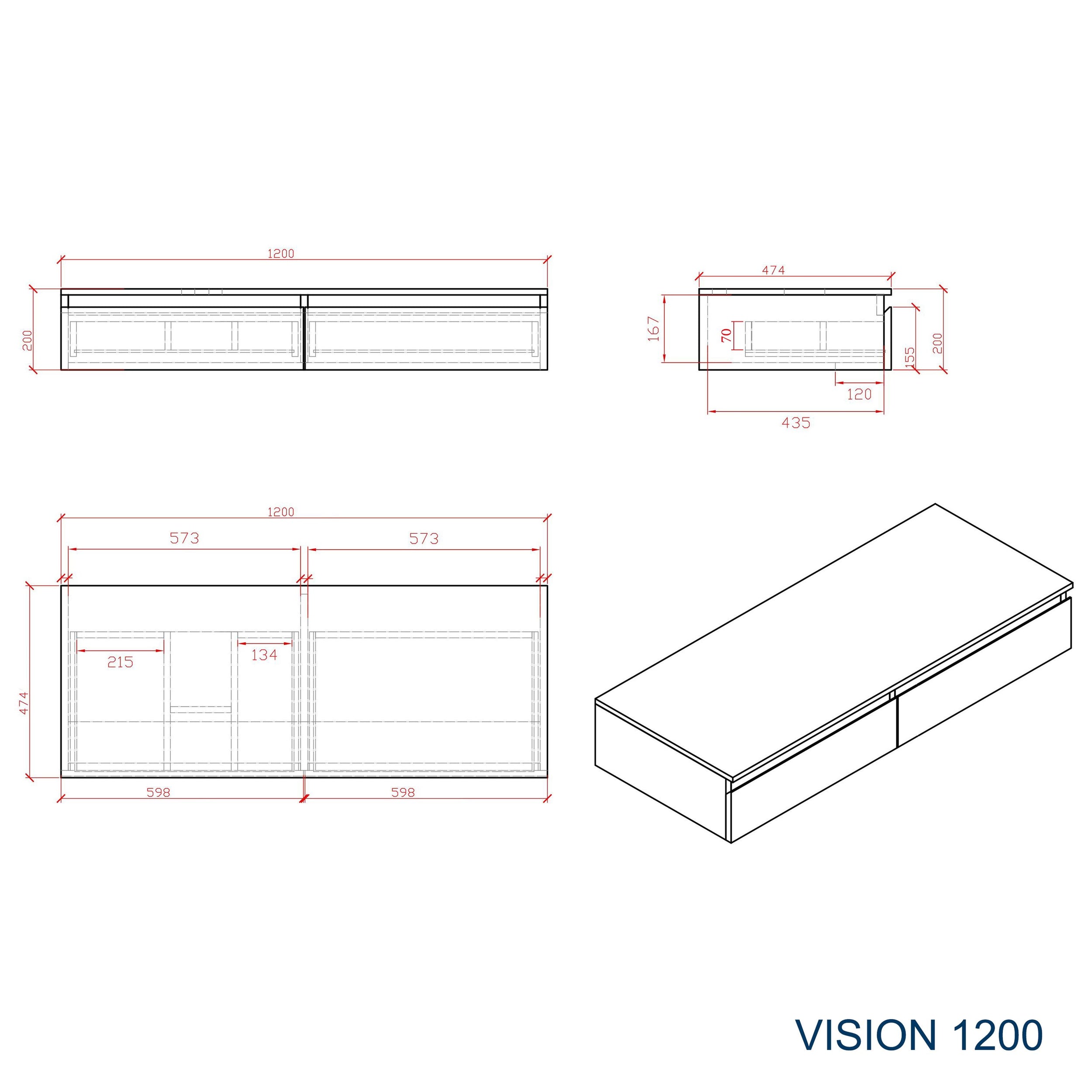 Mobiliário de casa de banho Vision 1200