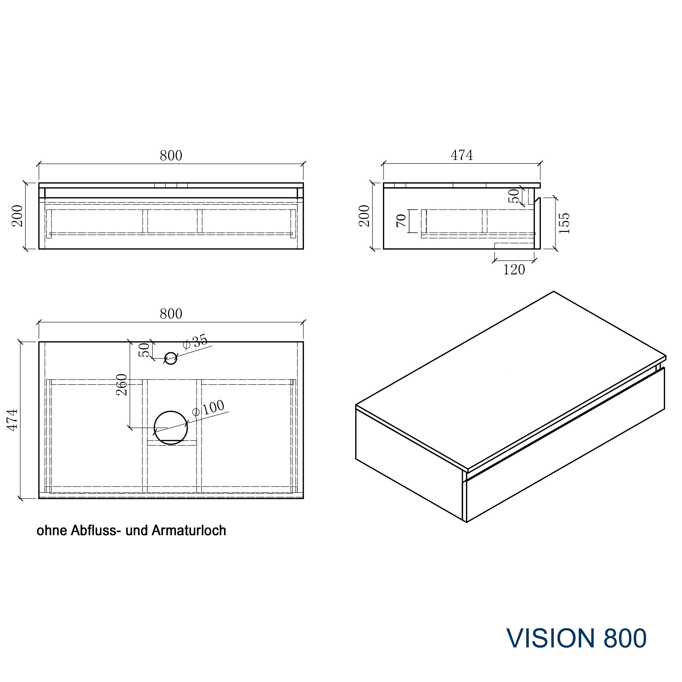 Mobiliário de casa de banho Vision 800