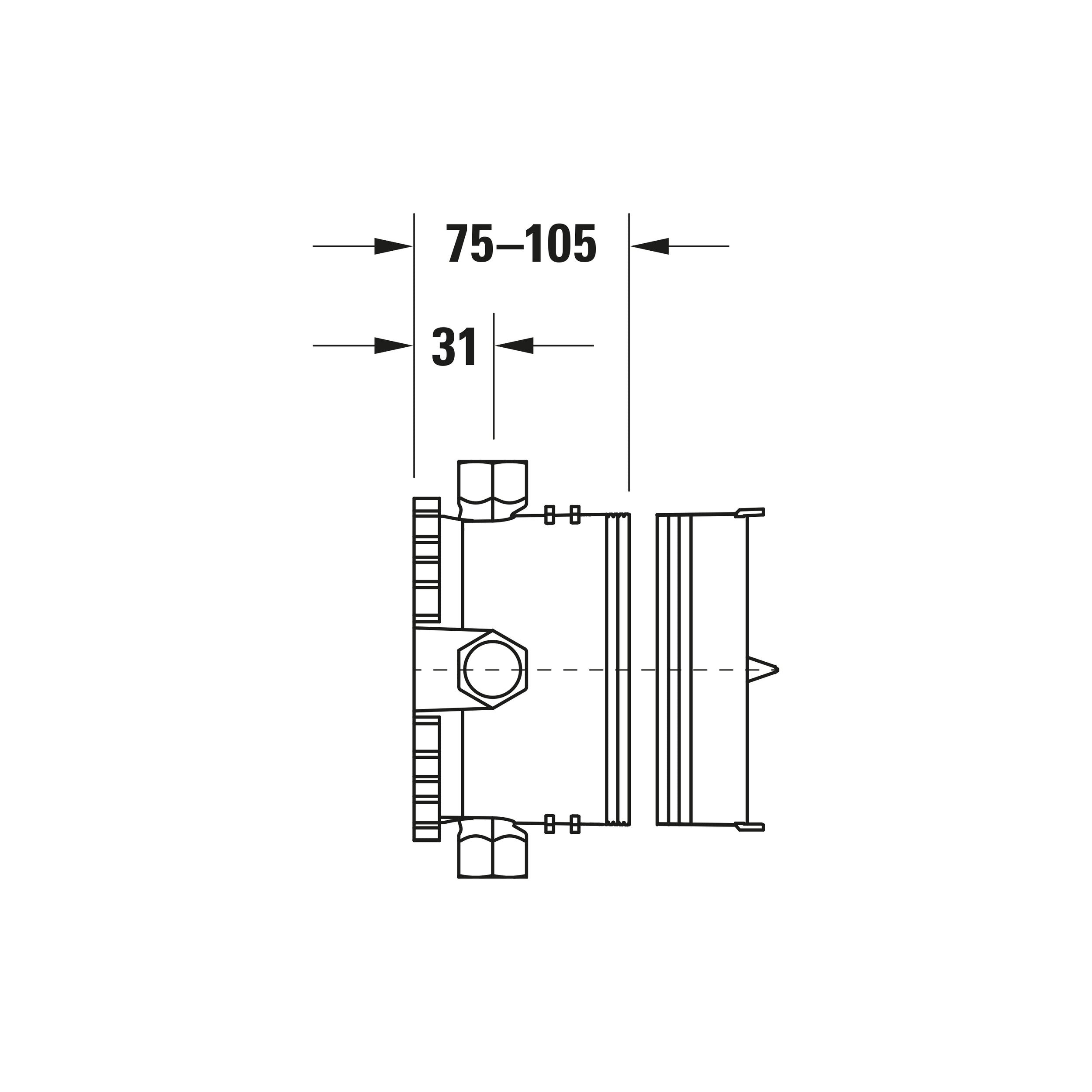 Conjunto de misturadora monocomando oculta Duravit Wave, 2 bicos - cromado polido