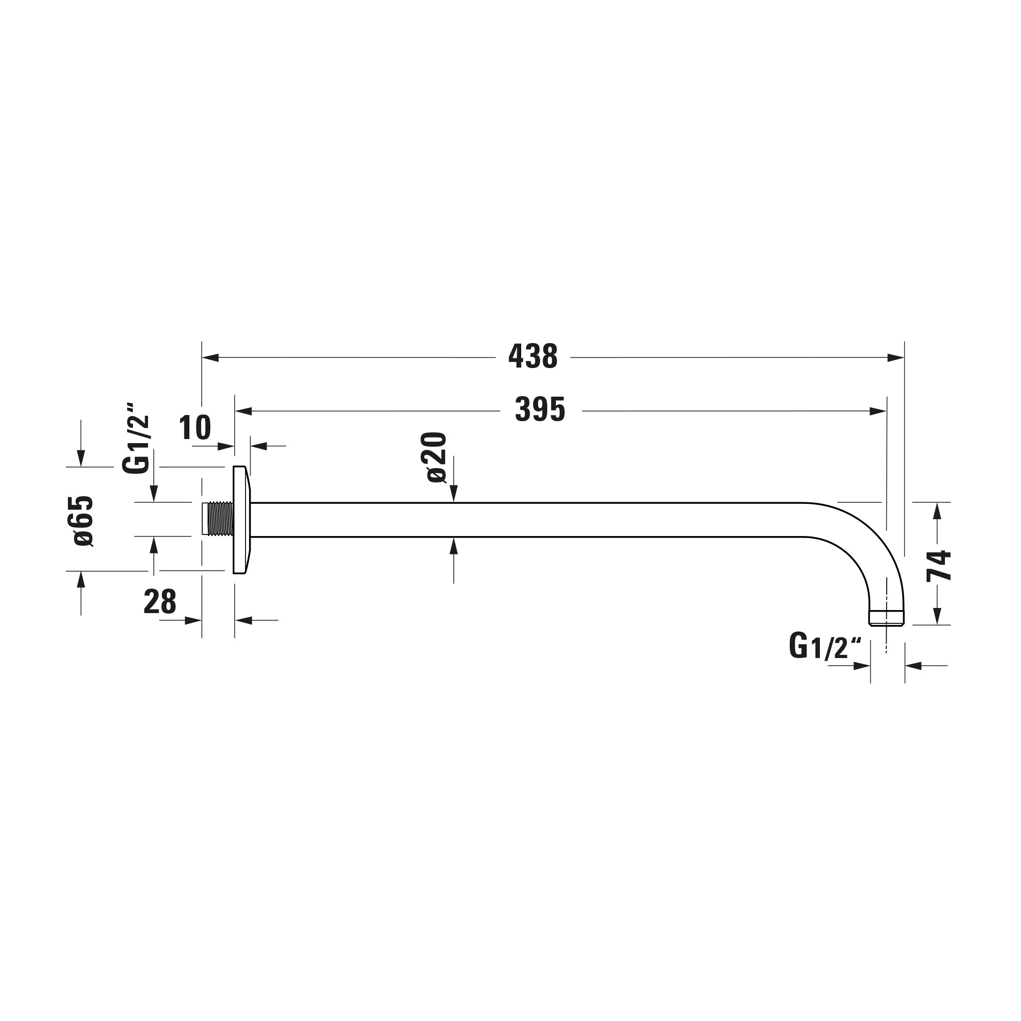 Conjunto de misturadora monocomando oculta Duravit Wave, 2 bicos - cromado polido