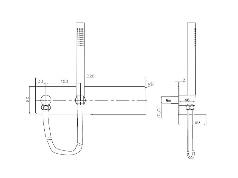 Cotovelo de ligação à parede CZT050-1 Branco