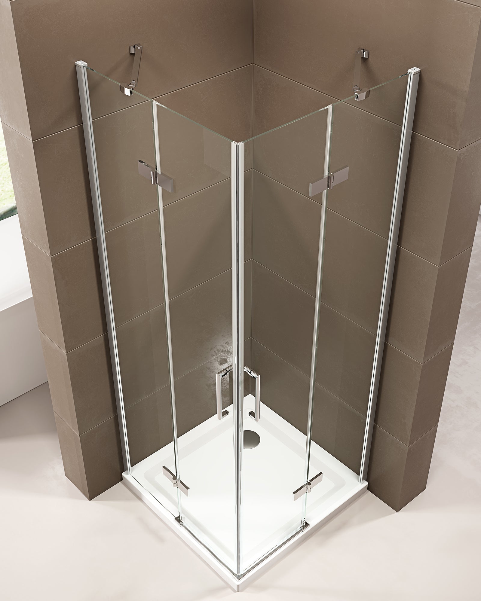Chuveiro de canto com portas giratórias, entrada de canto EX809