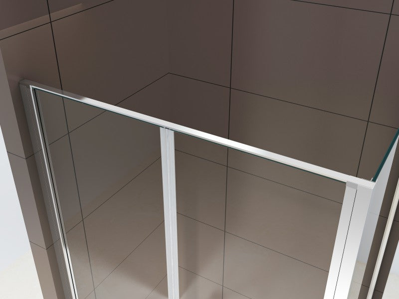 Duche de canto com porta basculante EX416-2 - vidro transparente NANO 6mm - 90x90x195cm