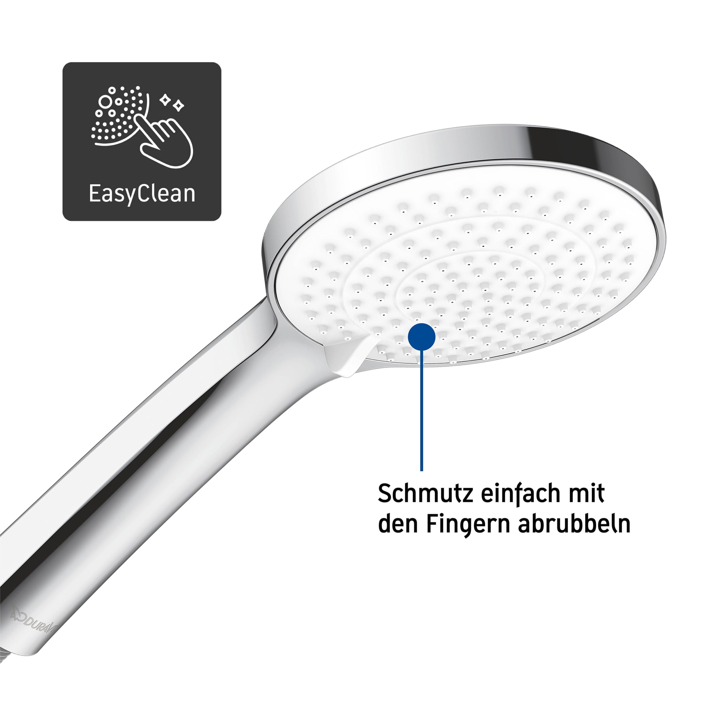 Sistema de duche encastrável Duravit C.1 com chuveiro de efeito chuva - incl. chuveiro de mão e cotovelo de ligação à parede