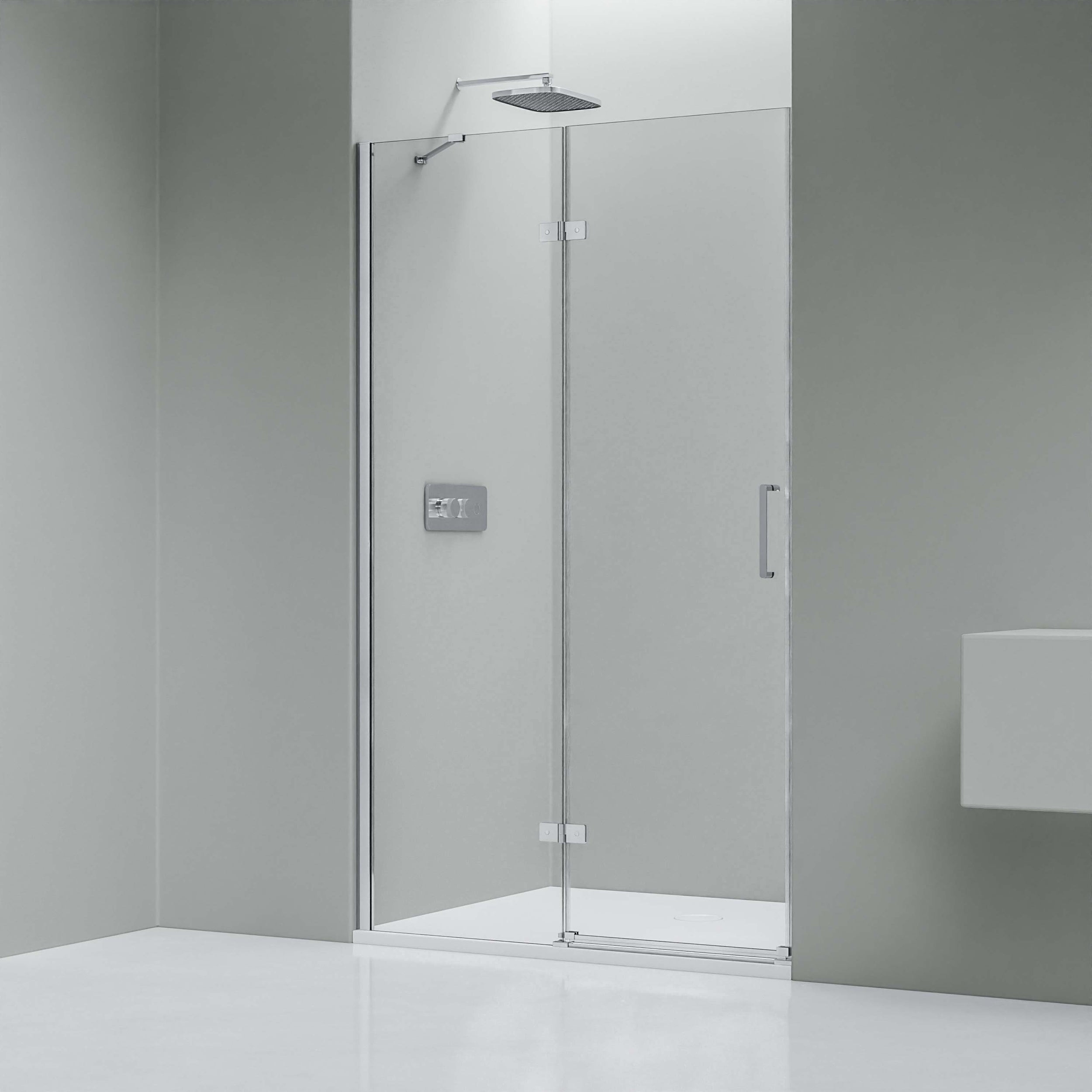 Duche de nicho com porta giratória em painel fixo NT403